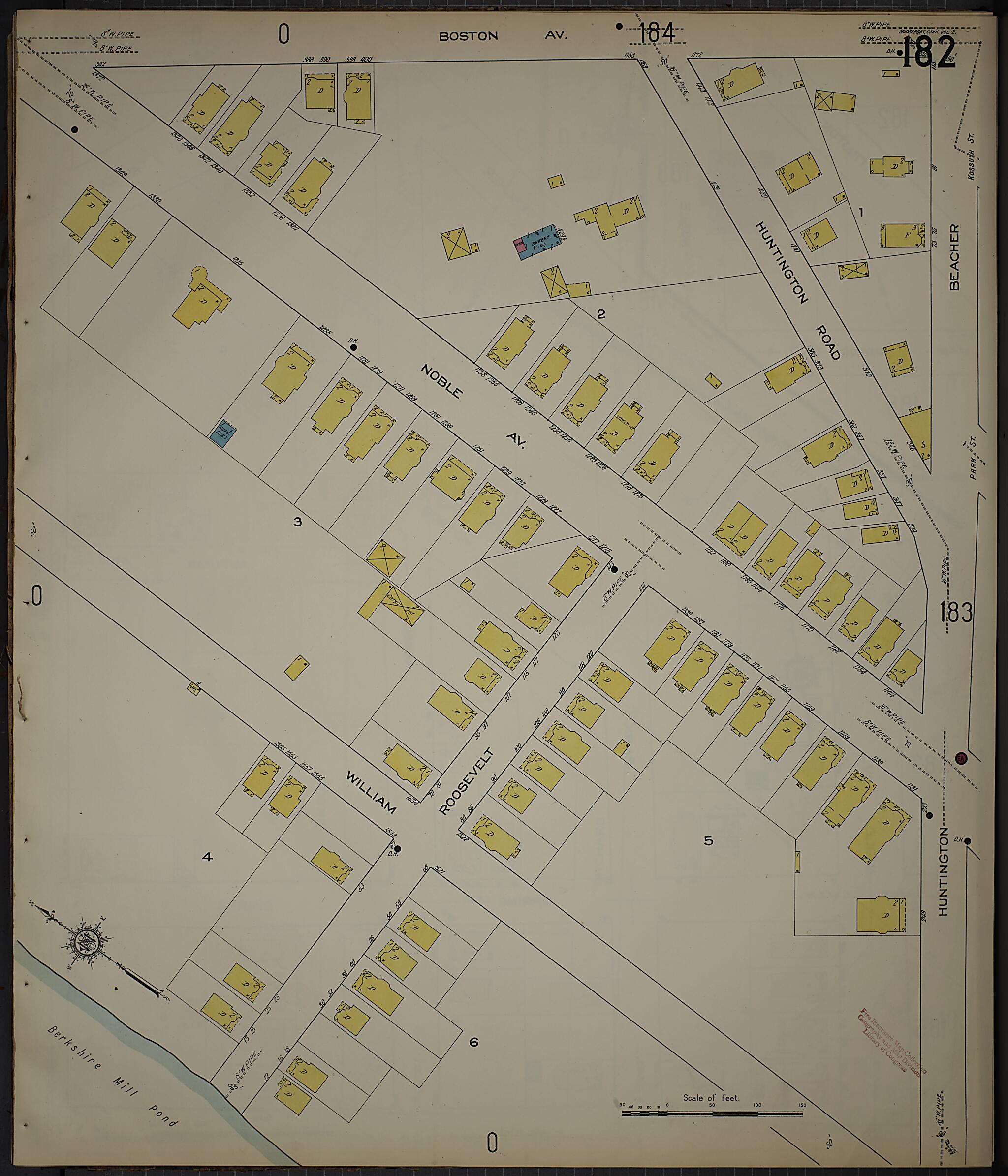 This old map of Bridgeport, Fairfield County, Connecticut was created by Sanborn Map Company in 1913