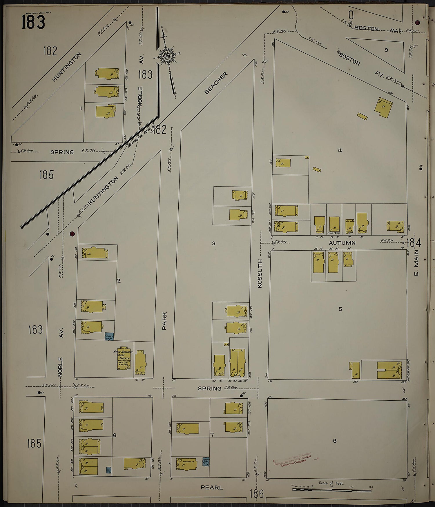 This old map of Bridgeport, Fairfield County, Connecticut was created by Sanborn Map Company in 1913