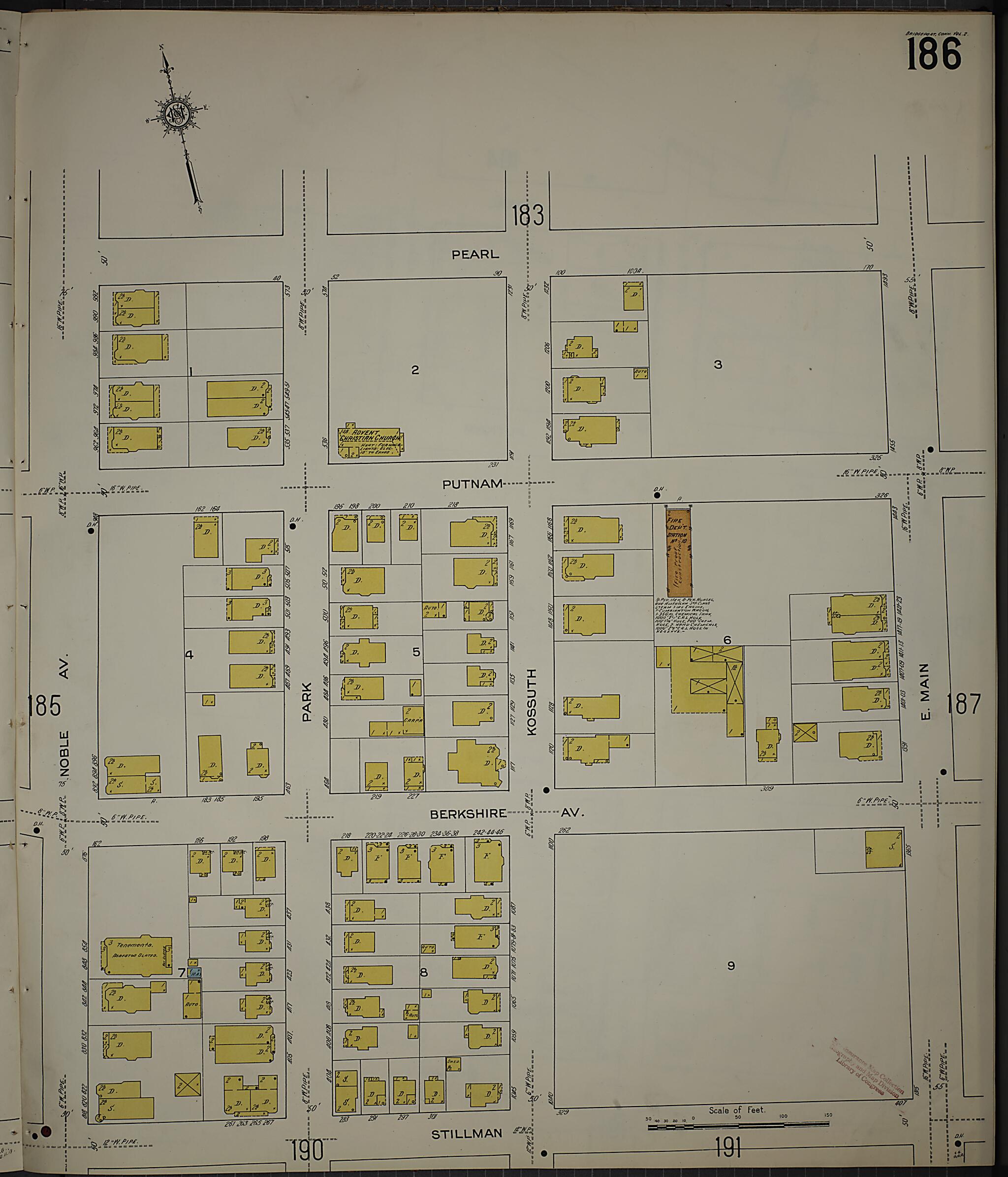This old map of Bridgeport, Fairfield County, Connecticut was created by Sanborn Map Company in 1913
