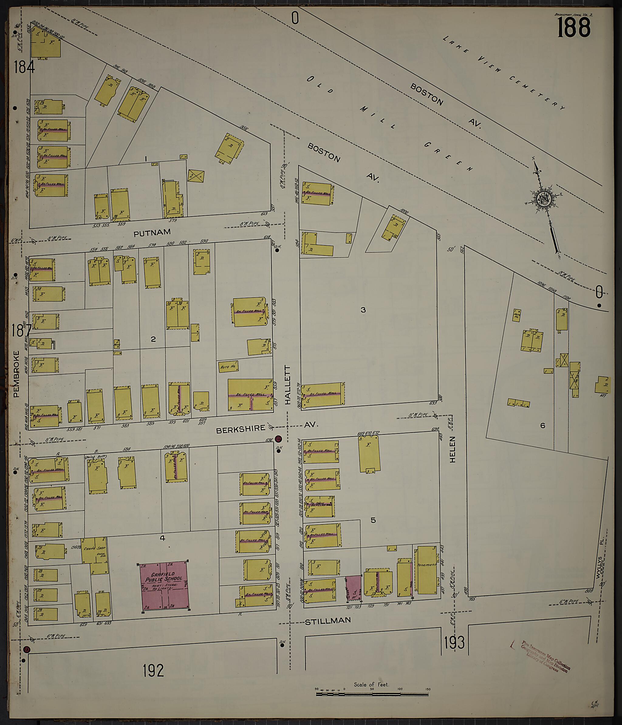 This old map of Bridgeport, Fairfield County, Connecticut was created by Sanborn Map Company in 1913