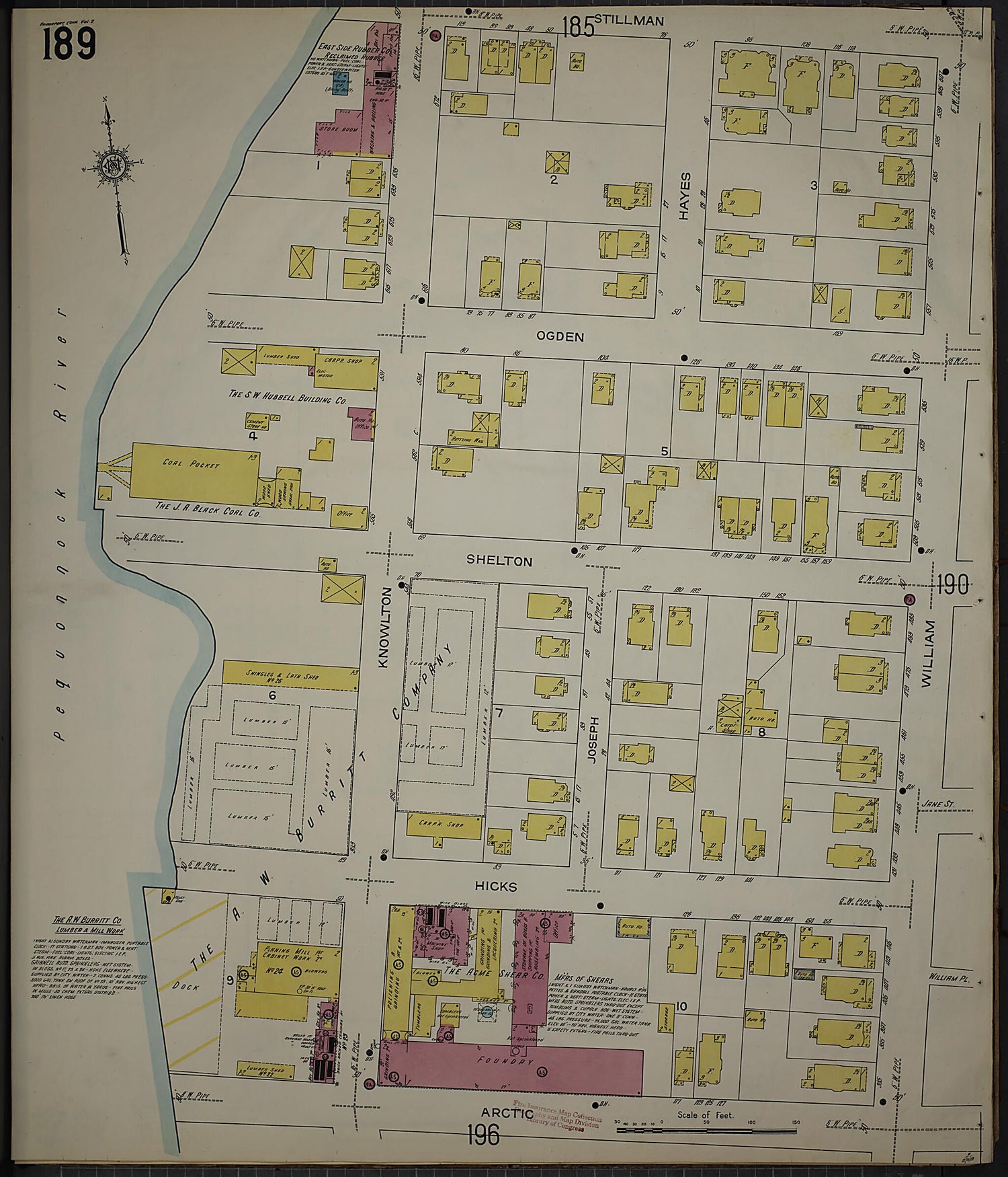 This old map of Bridgeport, Fairfield County, Connecticut was created by Sanborn Map Company in 1913
