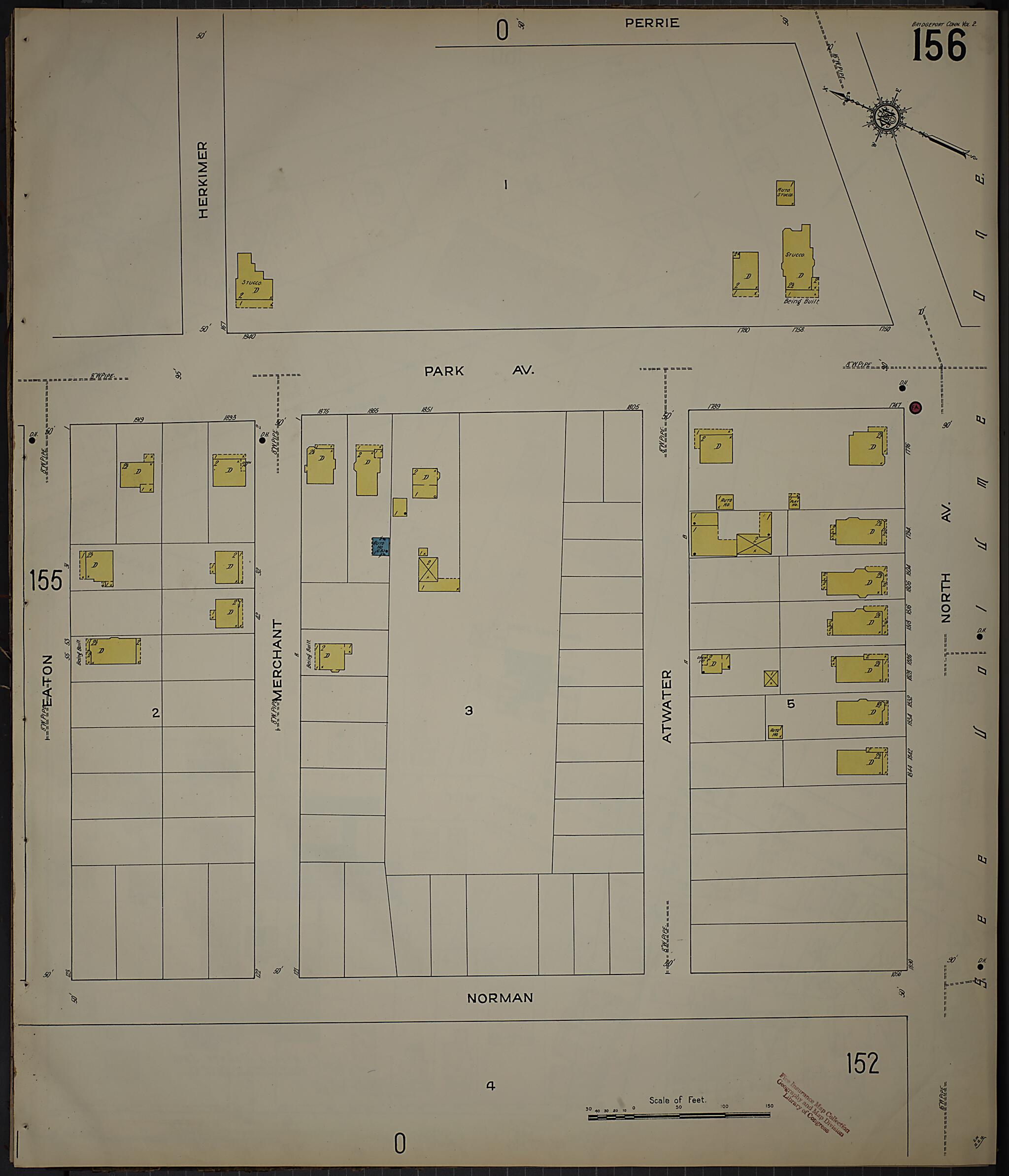 This old map of Bridgeport, Fairfield County, Connecticut was created by Sanborn Map Company in 1913