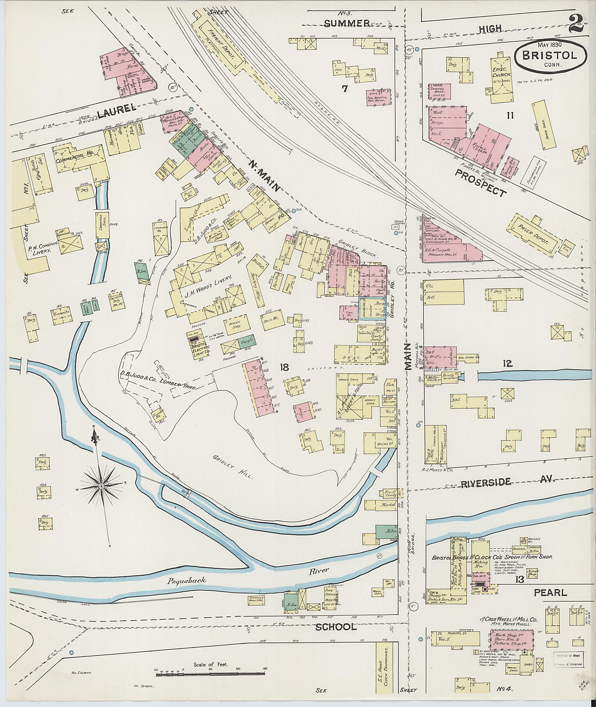 This old map of Forestville, Hartford County, Connecticut was created by Sanborn Map Company in 1890