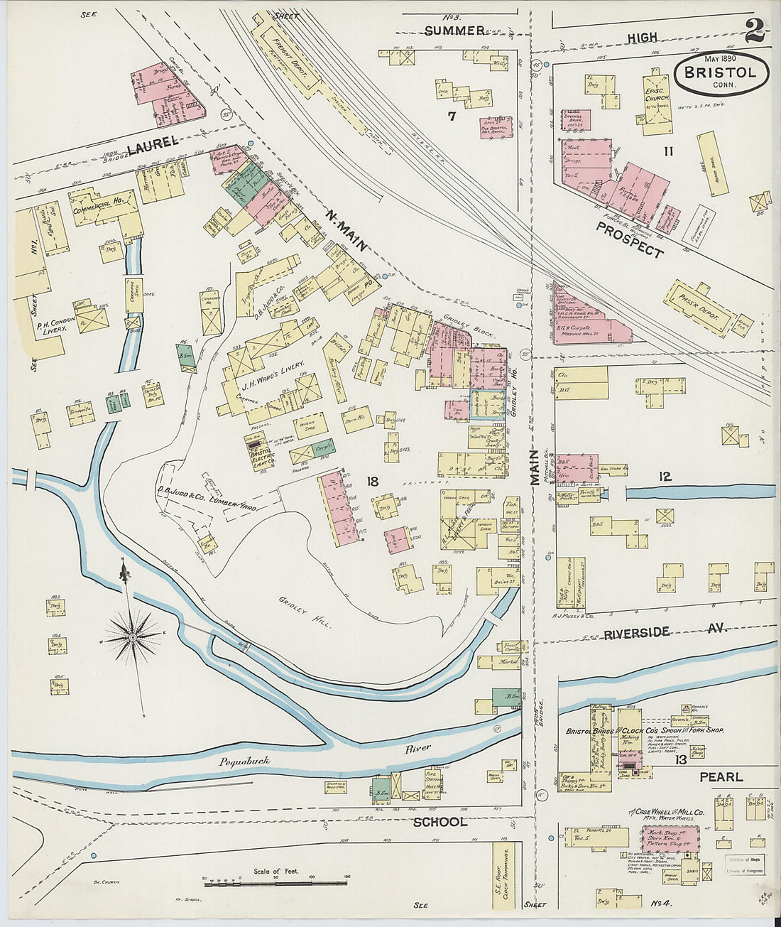 This old map of Forestville, Hartford County, Connecticut was created by Sanborn Map Company in 1890