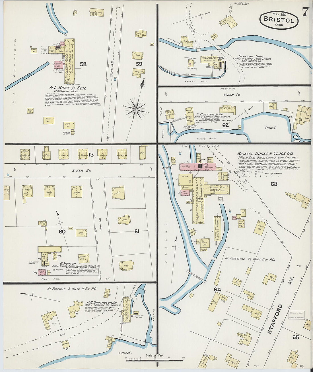 This old map of Forestville, Hartford County, Connecticut was created by Sanborn Map Company in 1890