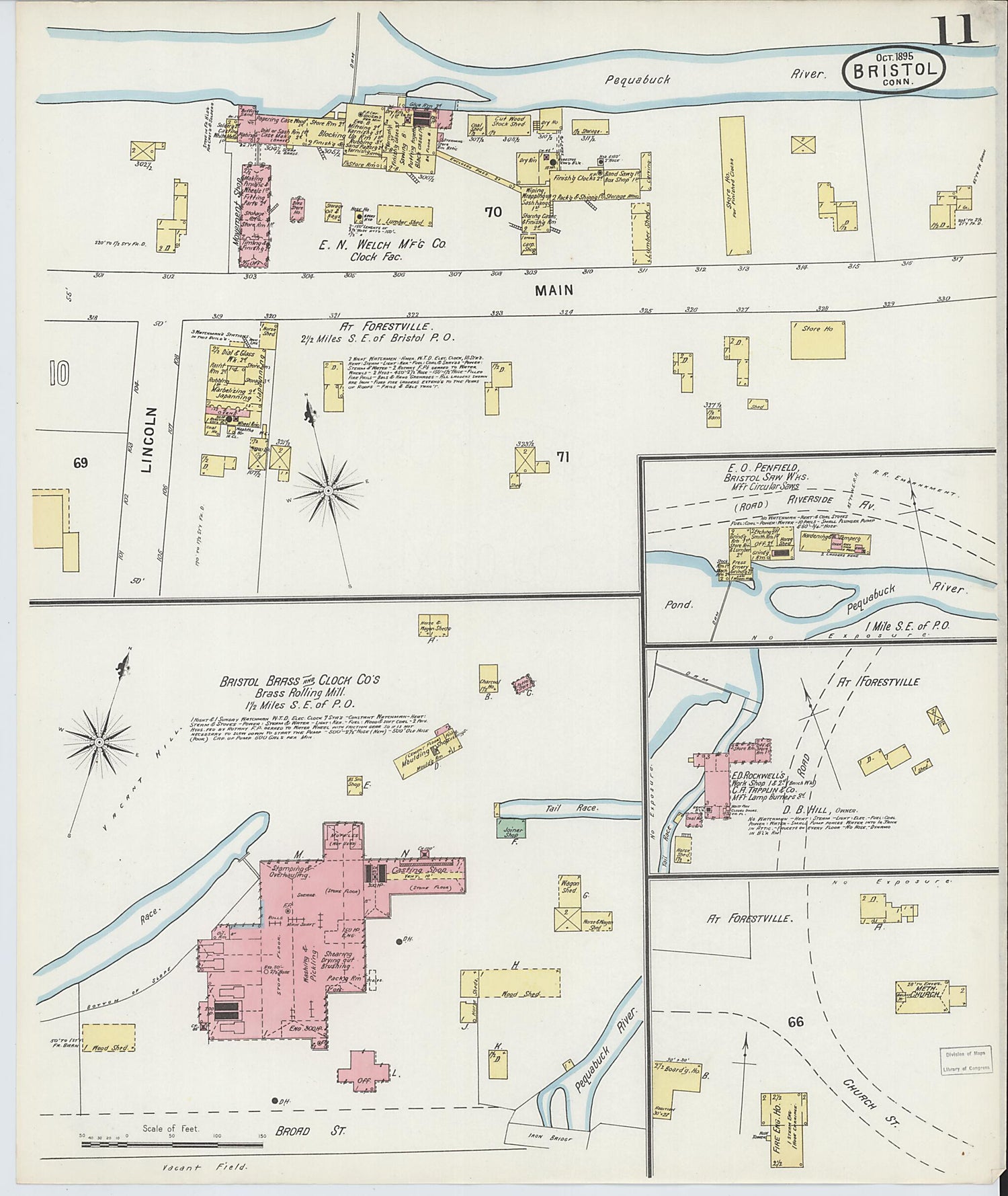 This old map of Forestville, Hartford County, Connecticut was created by Sanborn Map Company in 1895