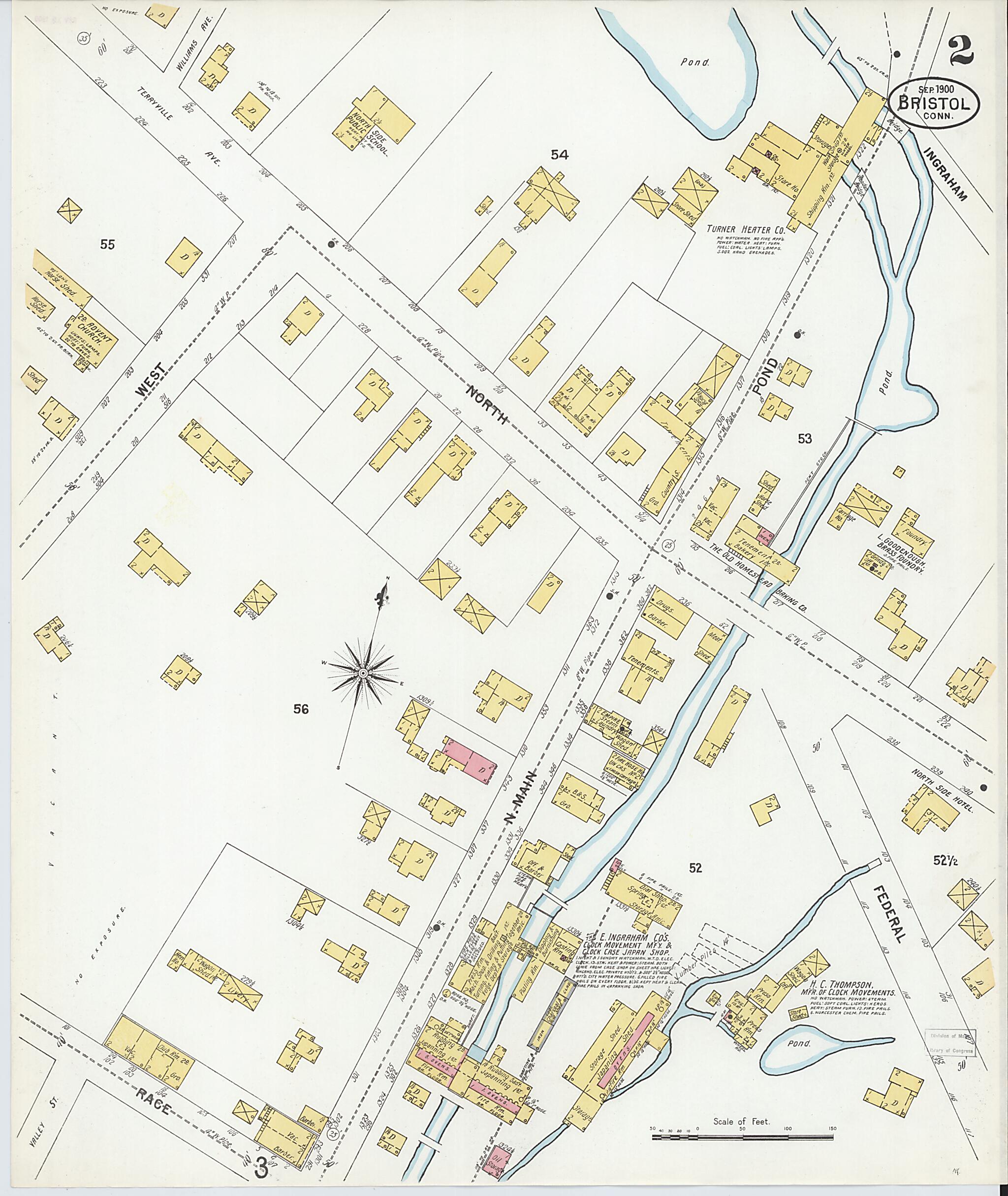 This old map of Forestville, Hartford County, Connecticut was created by Sanborn Map Company in 1900