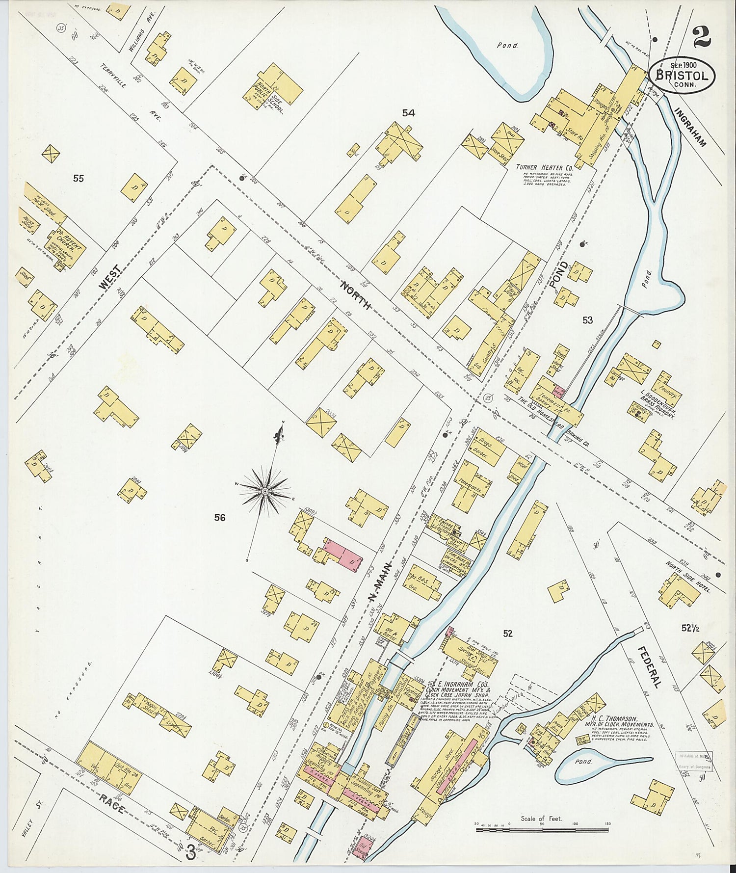 This old map of Forestville, Hartford County, Connecticut was created by Sanborn Map Company in 1900