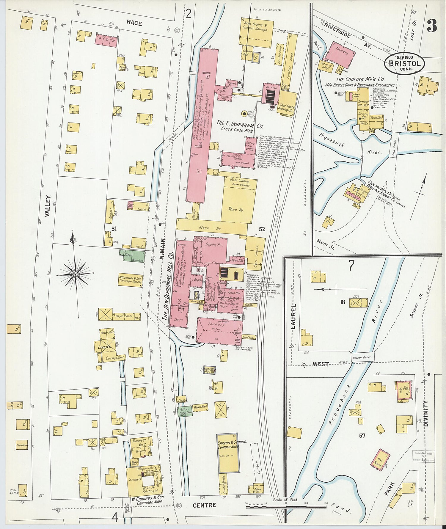 This old map of Forestville, Hartford County, Connecticut was created by Sanborn Map Company in 1900