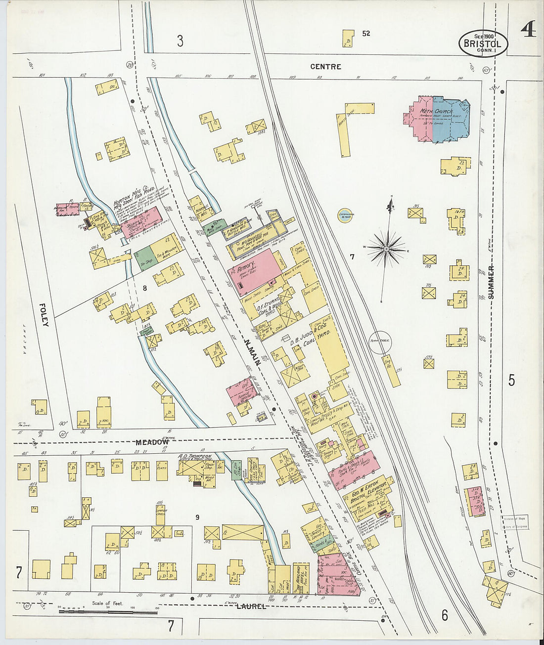 This old map of Forestville, Hartford County, Connecticut was created by Sanborn Map Company in 1900
