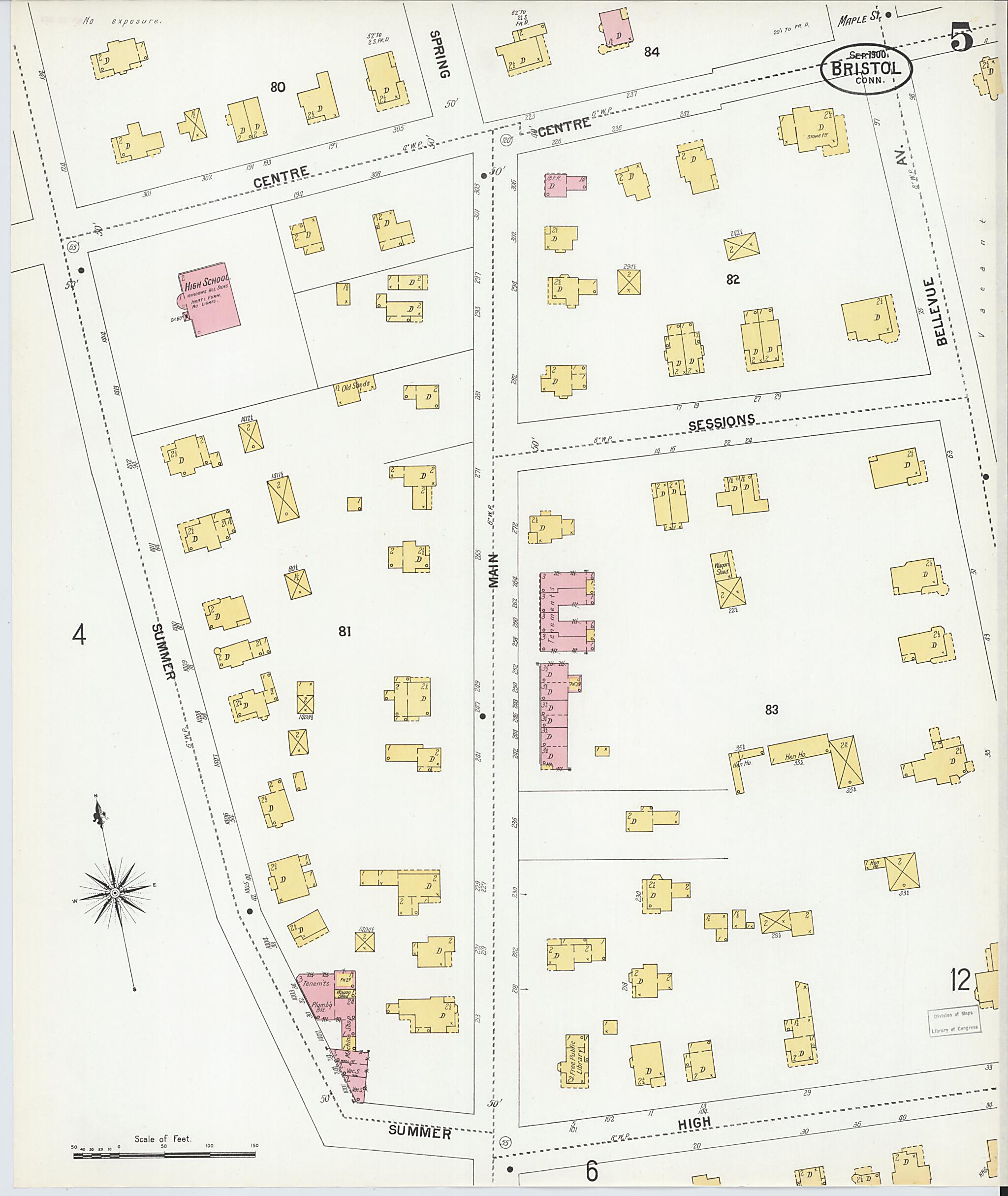 This old map of Forestville, Hartford County, Connecticut was created by Sanborn Map Company in 1900