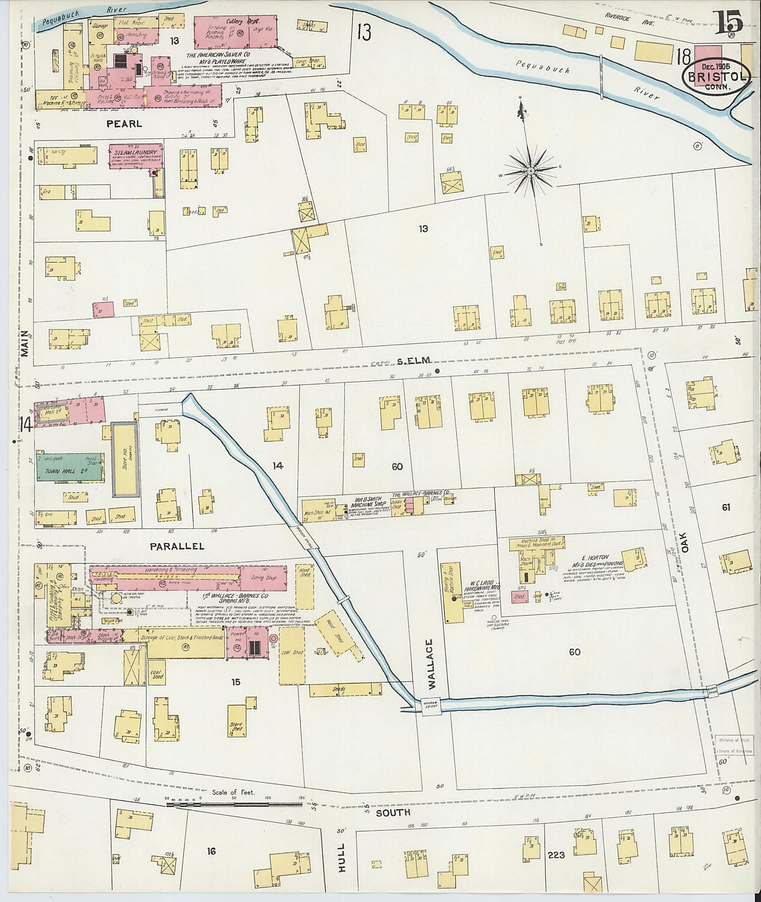 This old map of Bristol, Hartford County, Connecticut was created by Sanborn Map Company in 1905