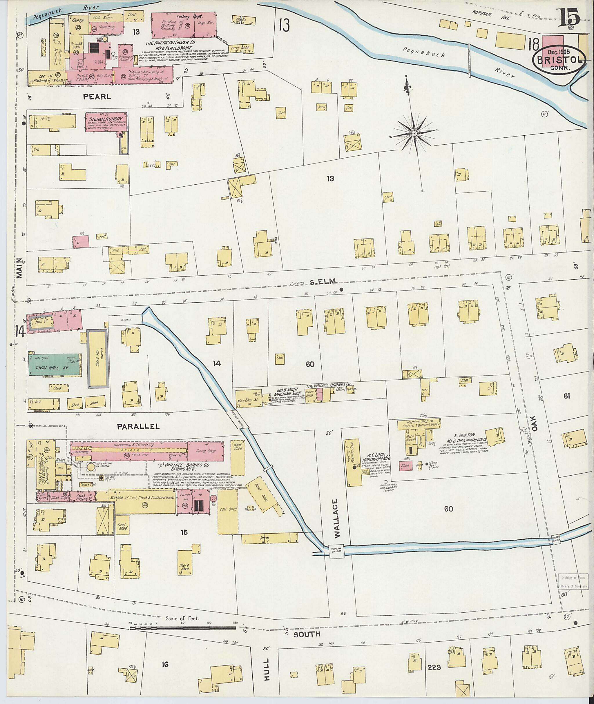 This old map of Bristol, Hartford County, Connecticut was created by Sanborn Map Company in 1905