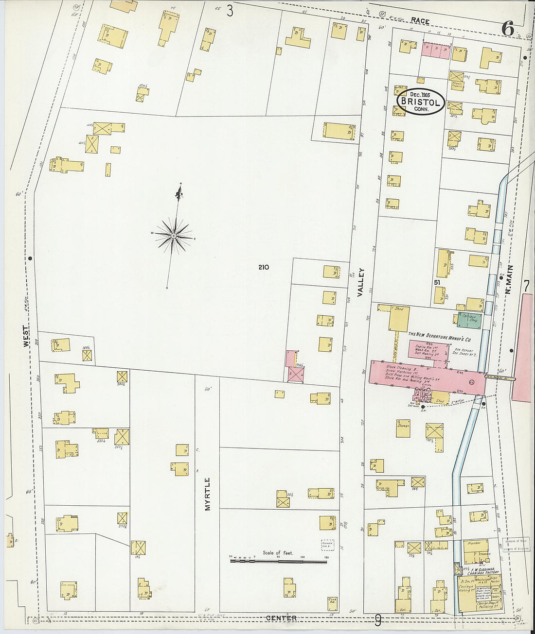 This old map of Bristol, Hartford County, Connecticut was created by Sanborn Map Company in 1905