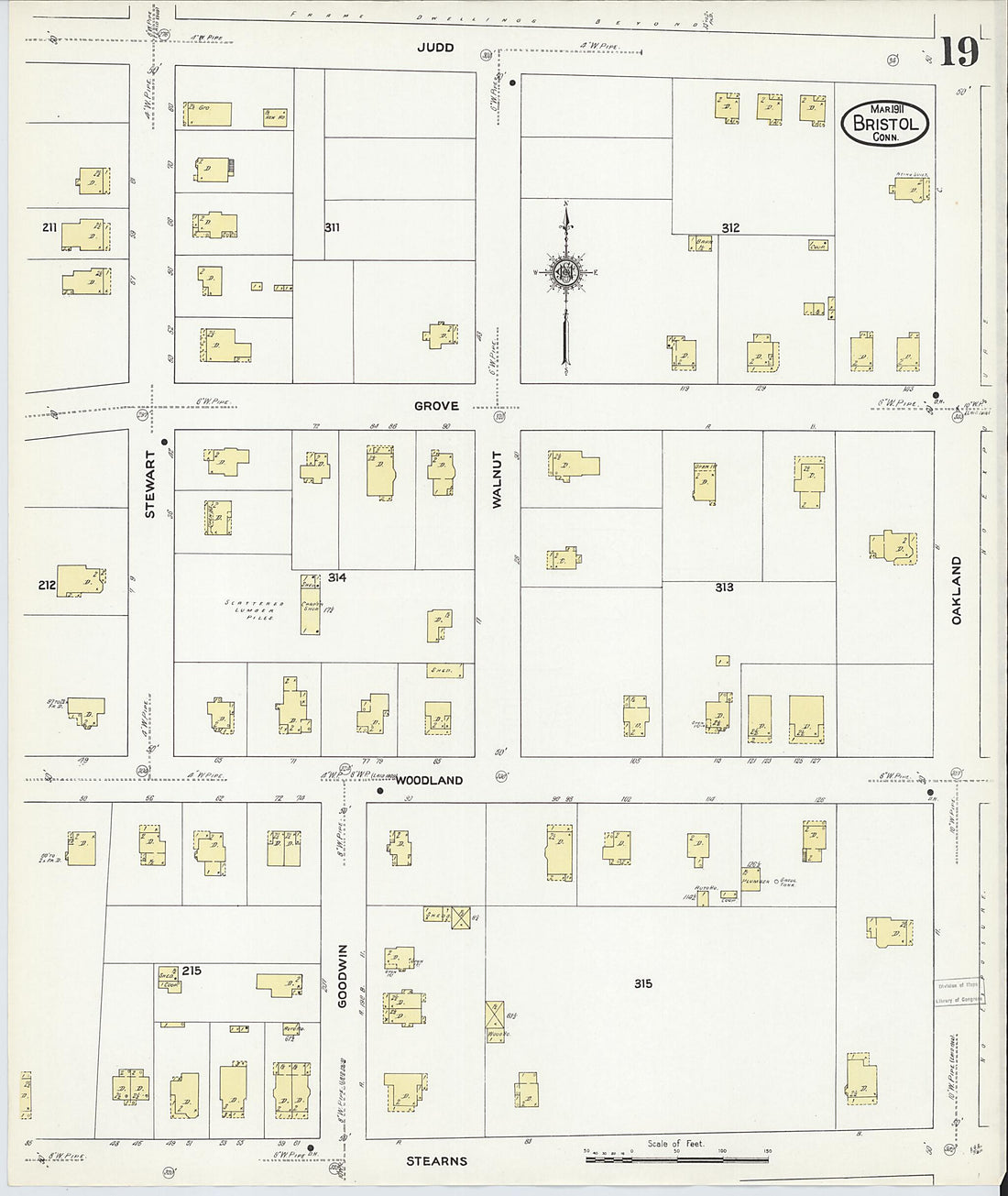 This old map of Bristol, Hartford County, Connecticut was created by Sanborn Map Company in 1911