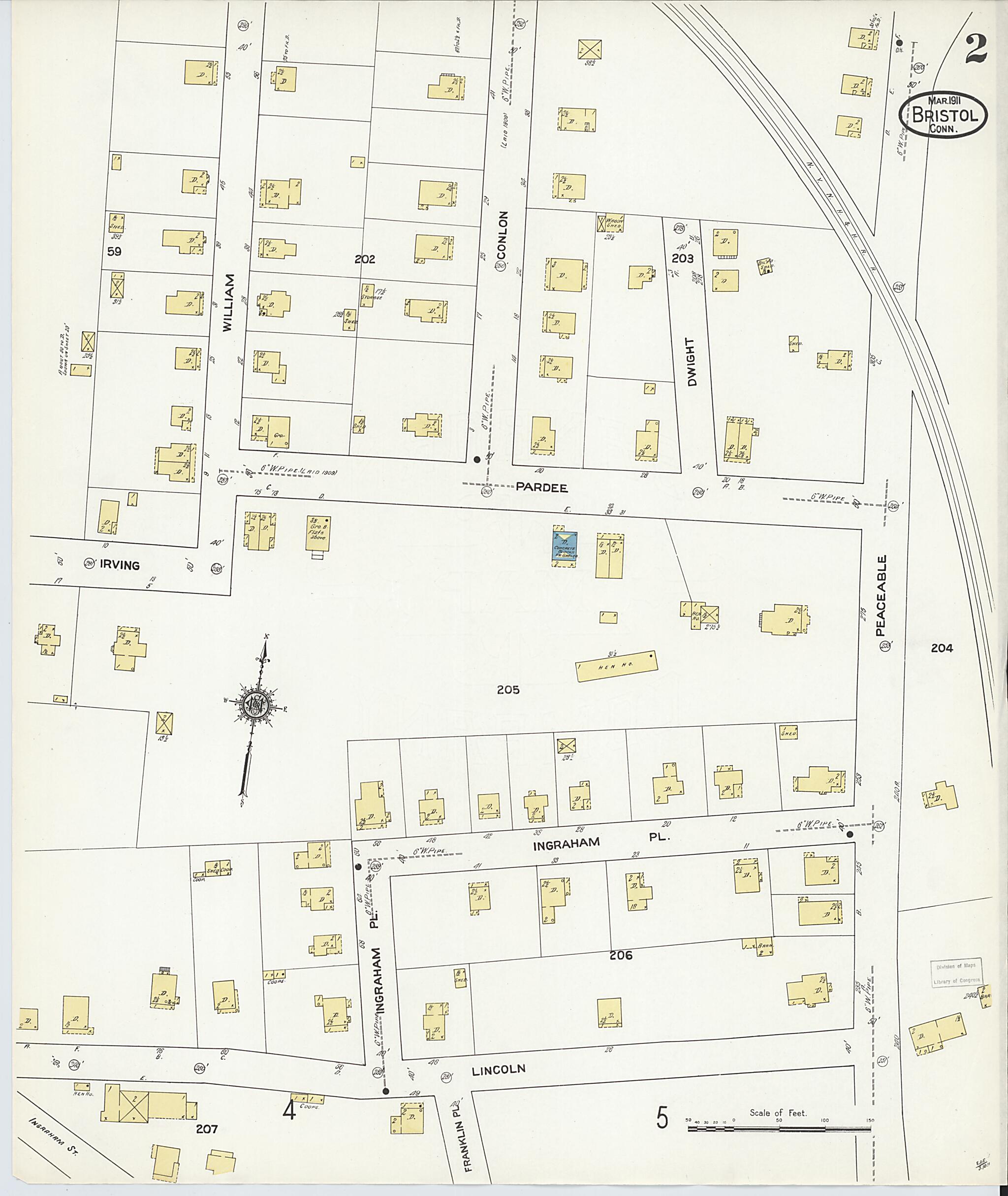 This old map of Bristol, Hartford County, Connecticut was created by Sanborn Map Company in 1911
