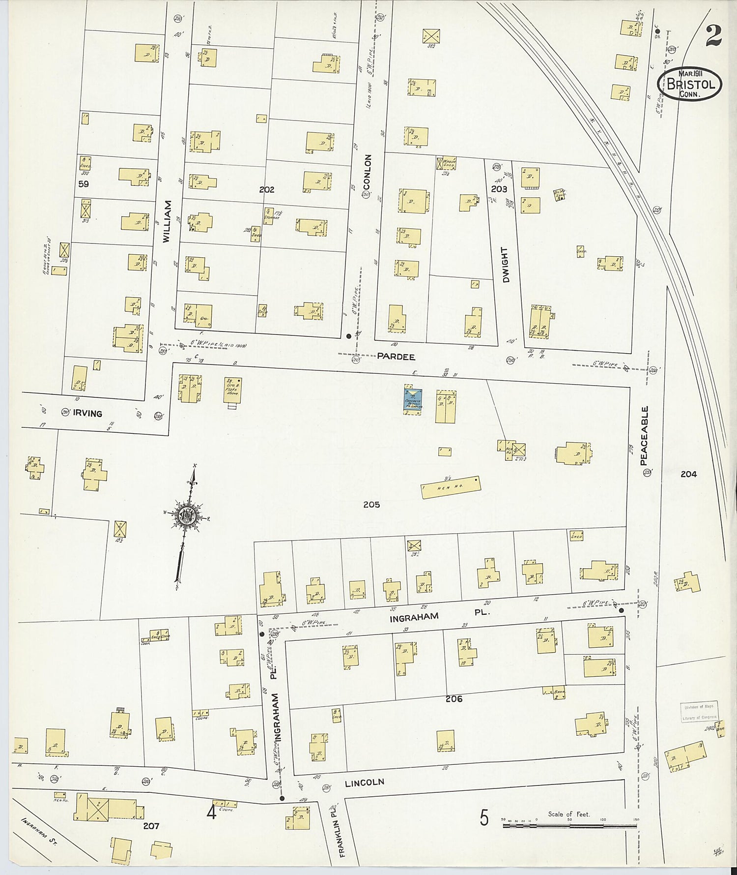 This old map of Bristol, Hartford County, Connecticut was created by Sanborn Map Company in 1911