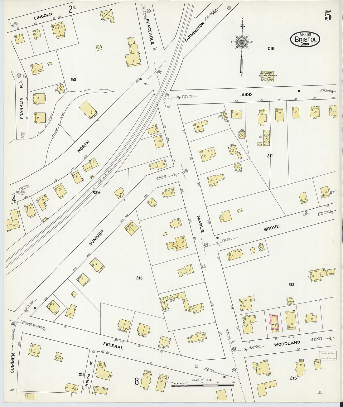 This old map of Bristol, Hartford County, Connecticut was created by Sanborn Map Company in 1911