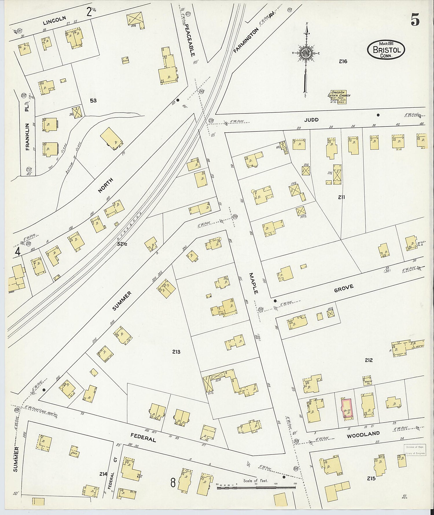 This old map of Bristol, Hartford County, Connecticut was created by Sanborn Map Company in 1911