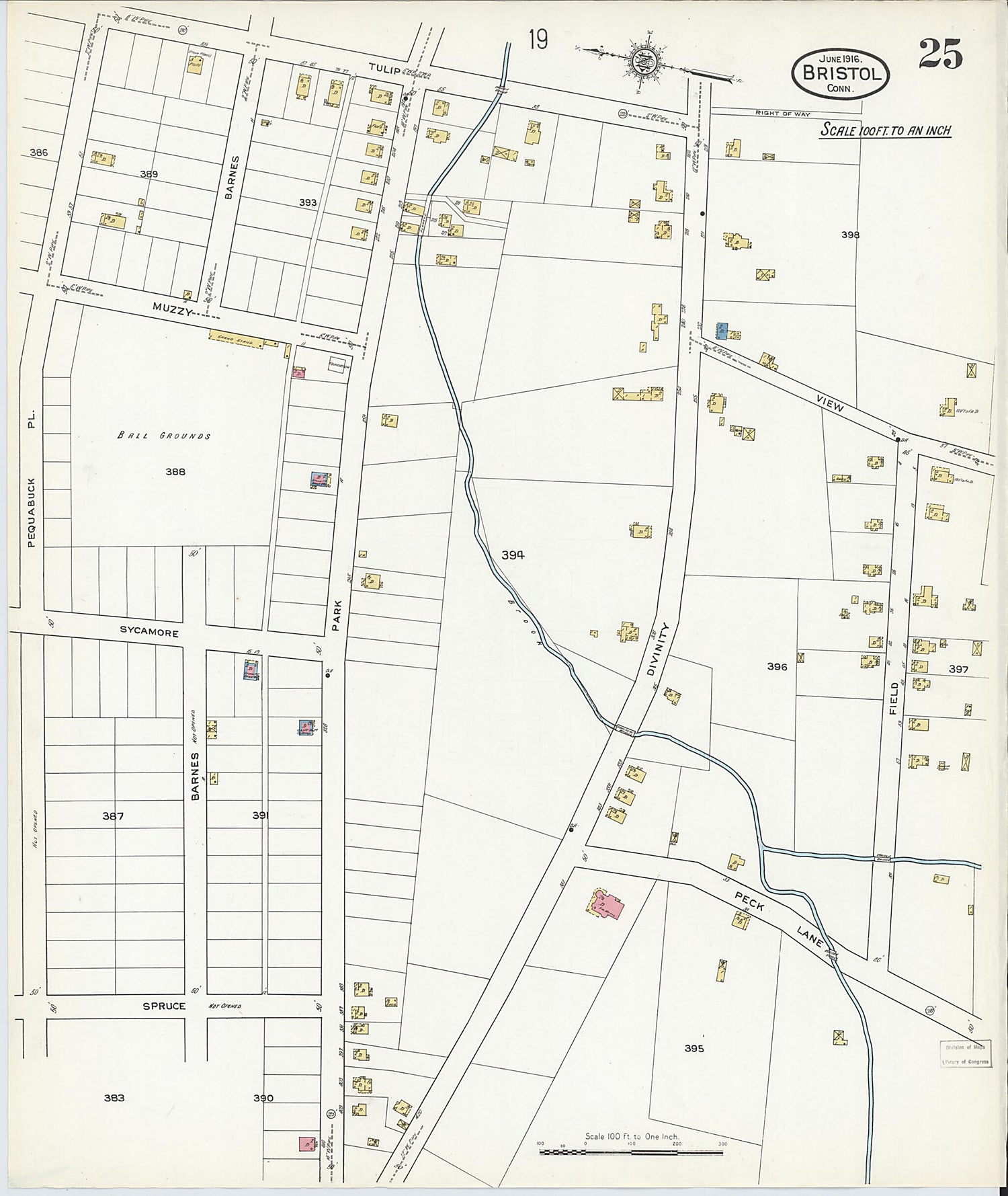 This old map of Bristol, Hartford County, Connecticut was created by Sanborn Map Company in 1916