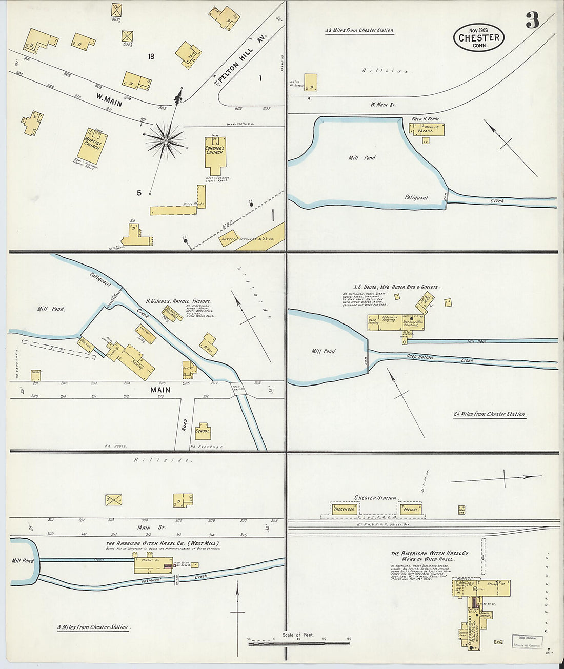 This old map of Chester, Middlesex County, Connecticut was created by Sanborn Map Company in 1903