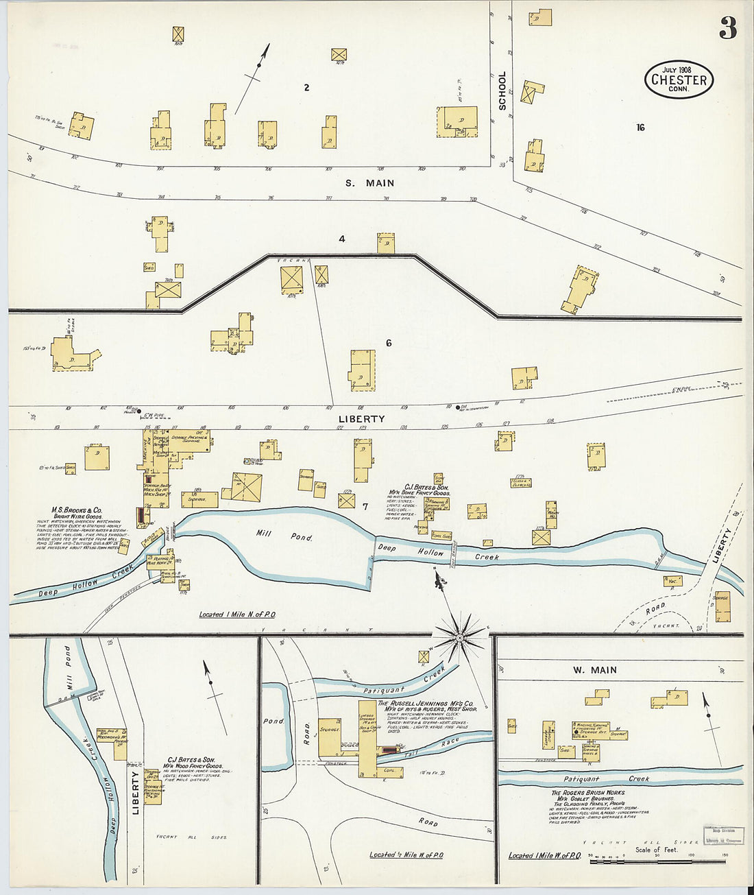 This old map of Chester, Middlesex County, Connecticut was created by Sanborn Map Company in 1908