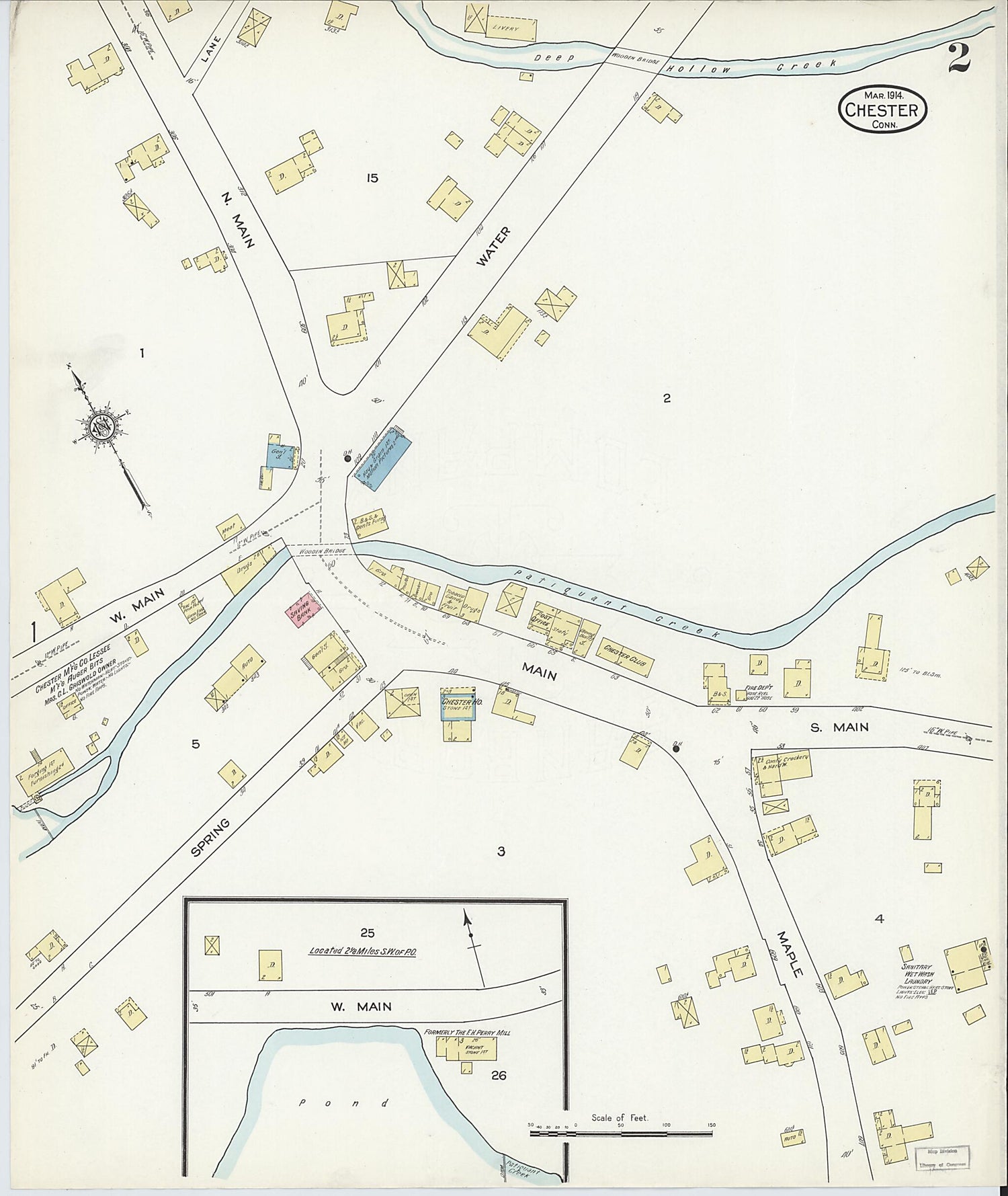 This old map of Chester, Middlesex County, Connecticut was created by Sanborn Map Company in 1914