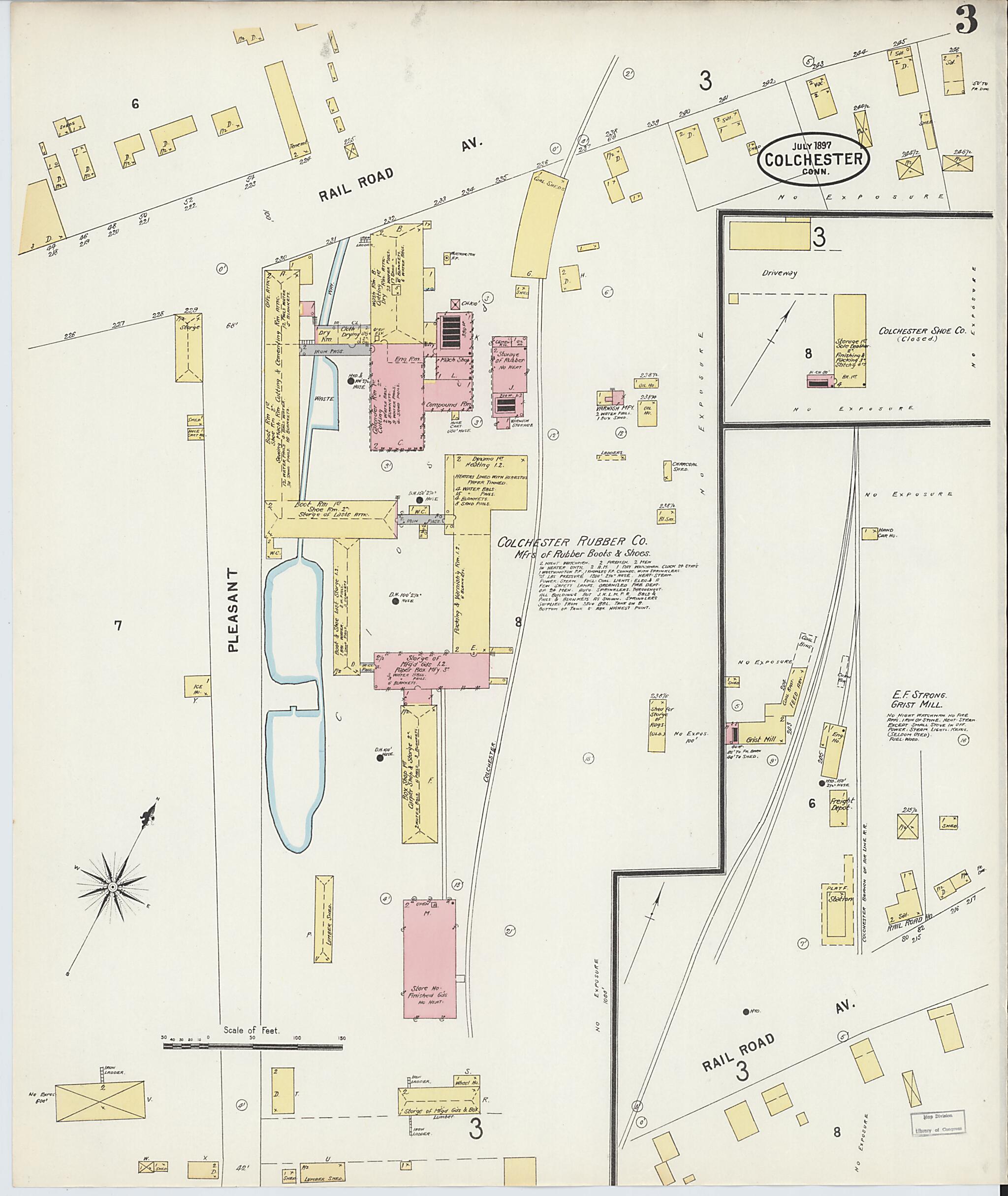 This old map of Colchester, New London County, Connecticut was created by Sanborn Map Company in 1897