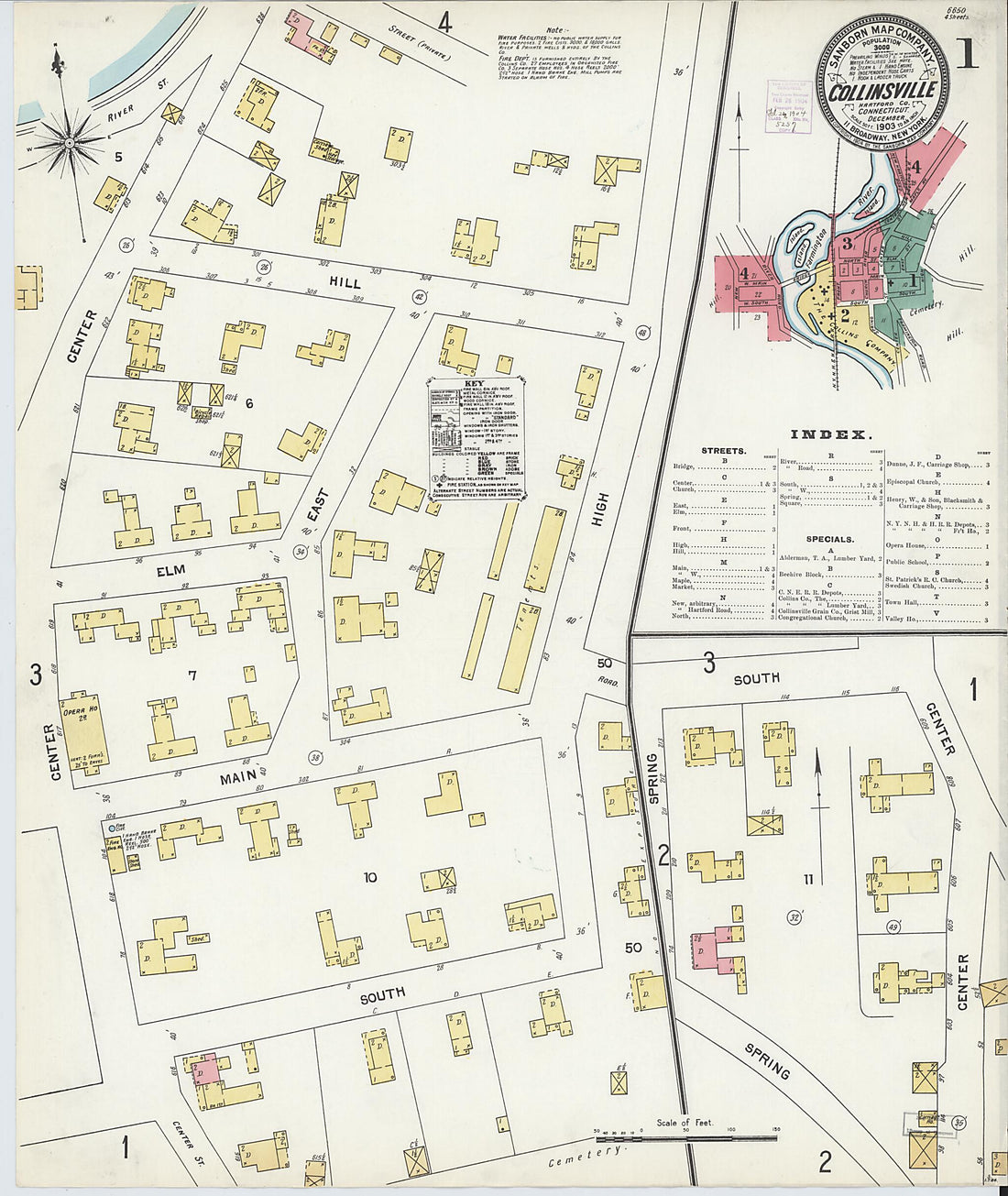 This old map of Collinsville, Hartford County, Connecticut was created by Sanborn Map Company in 1903