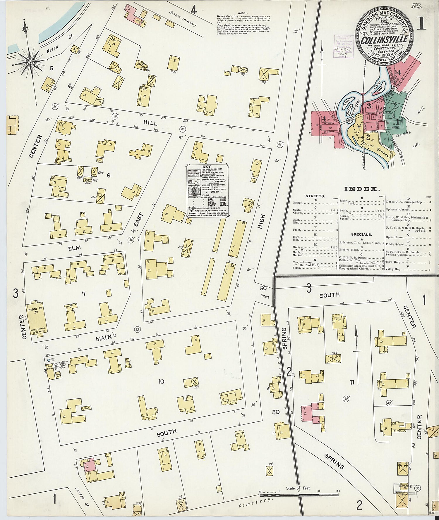 This old map of Collinsville, Hartford County, Connecticut was created by Sanborn Map Company in 1903