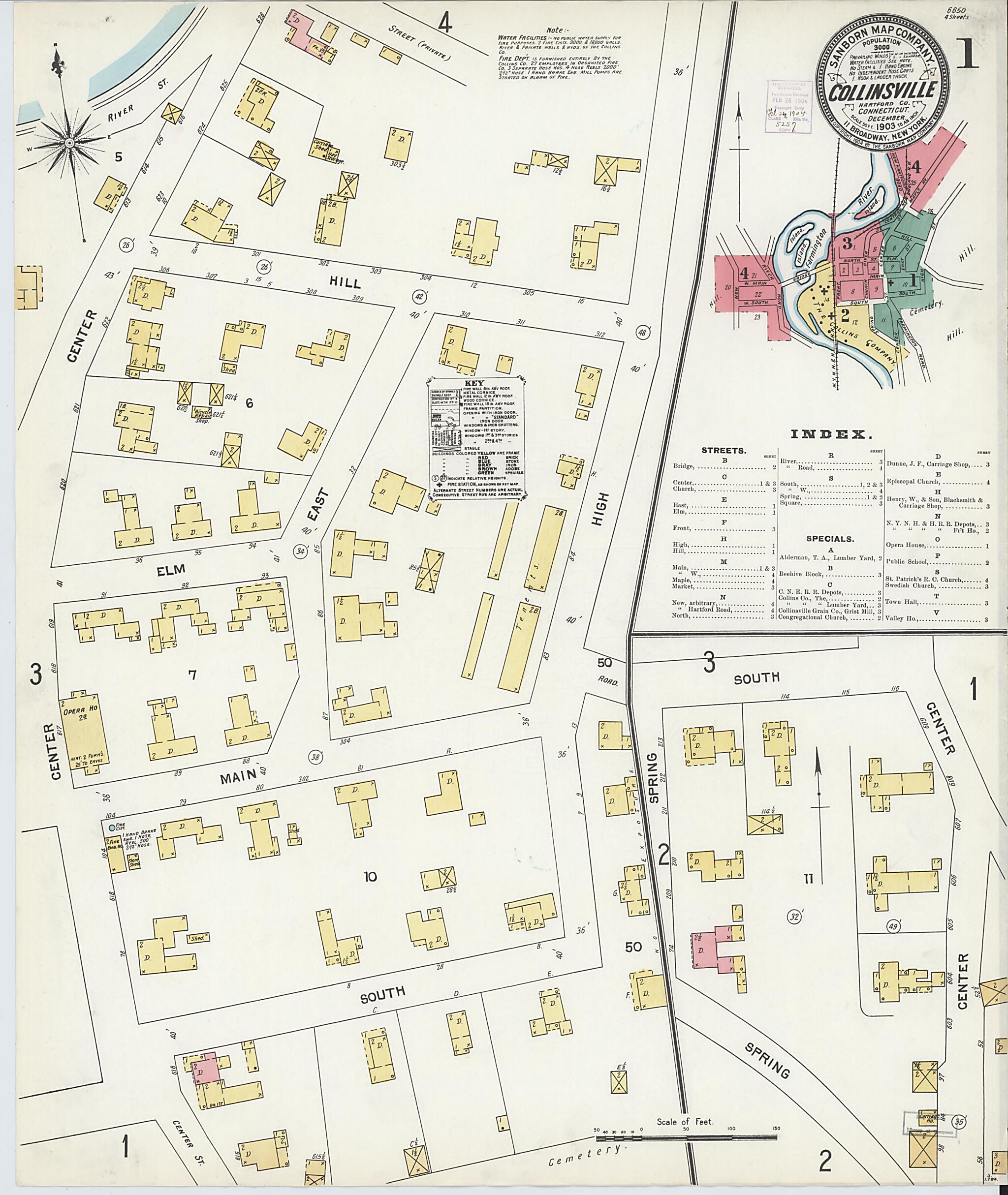 This old map of Collinsville, Hartford County, Connecticut was created by Sanborn Map Company in 1903