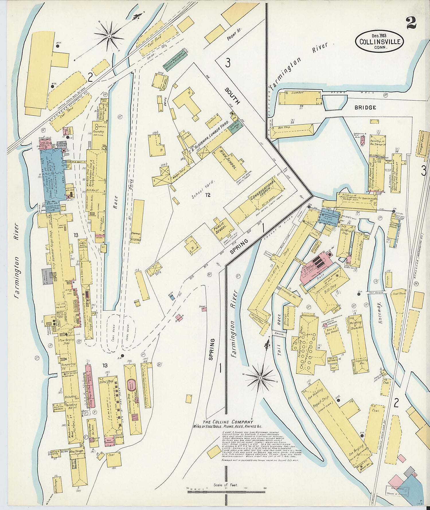 This old map of Collinsville, Hartford County, Connecticut was created by Sanborn Map Company in 1903