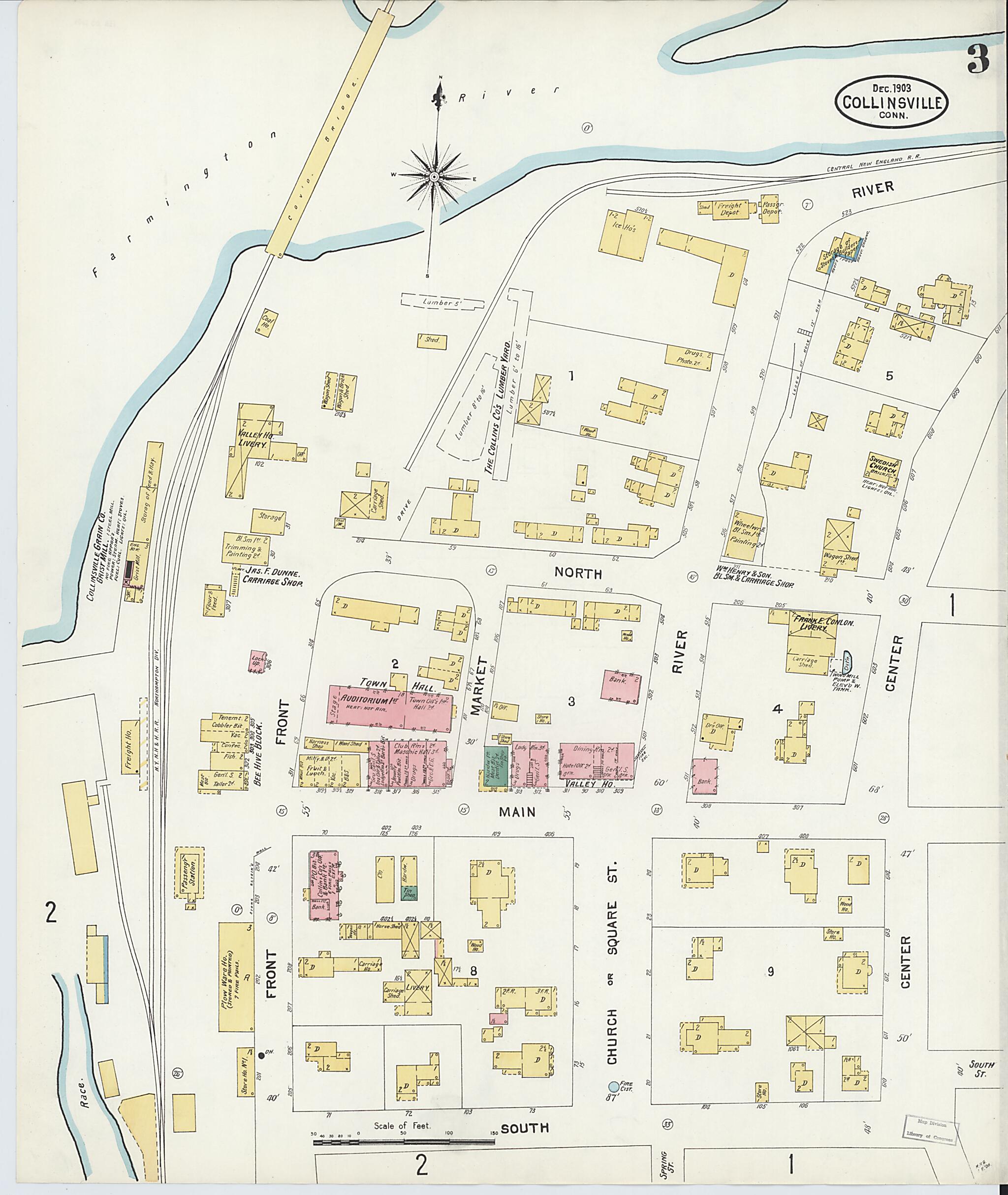 This old map of Collinsville, Hartford County, Connecticut was created by Sanborn Map Company in 1903