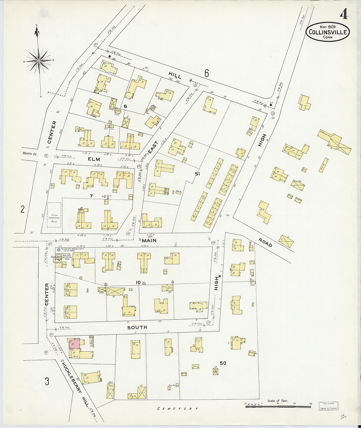 This old map of Collinsville, Hartford County, Connecticut was created by Sanborn Map Company in 1909