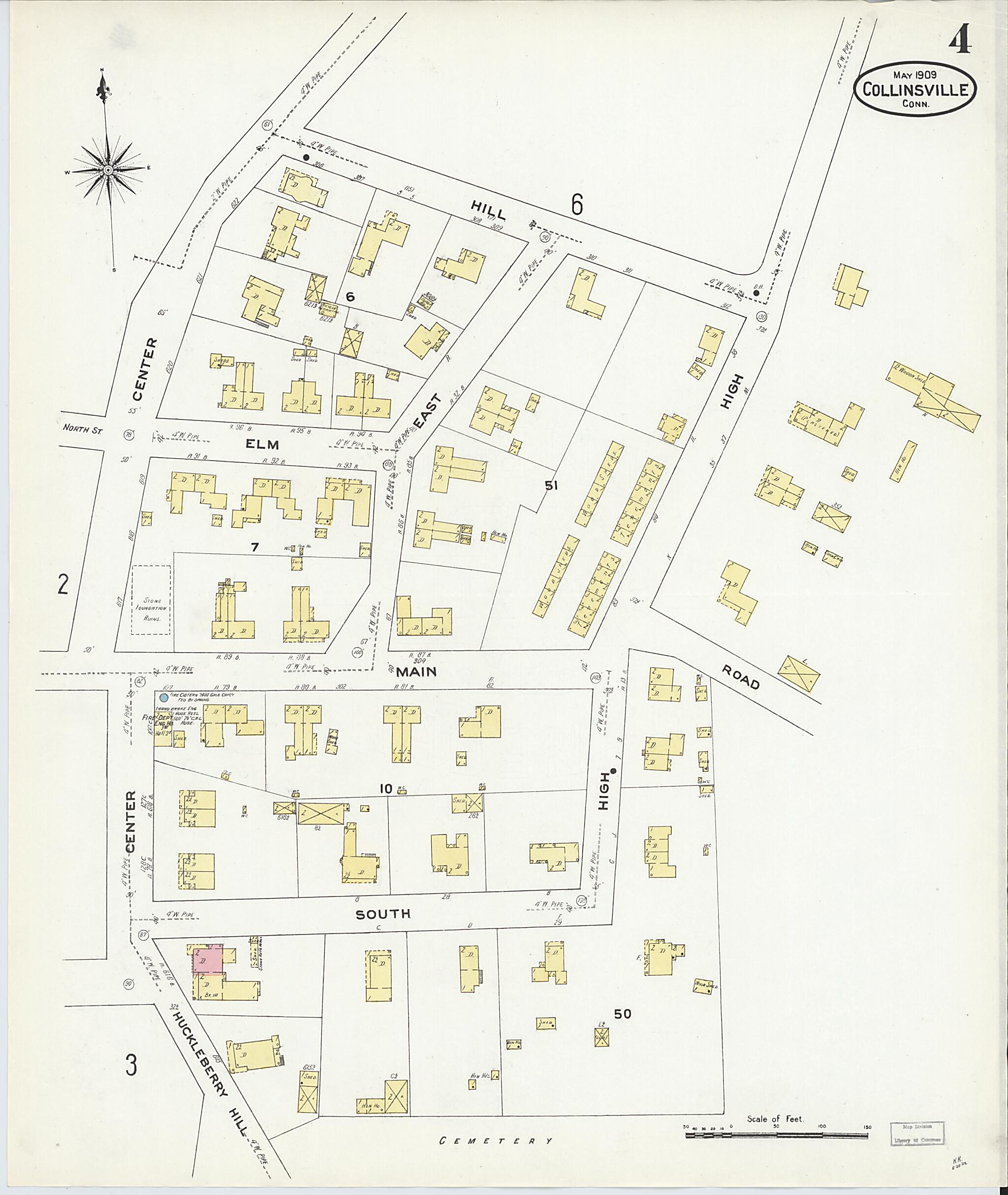 This old map of Collinsville, Hartford County, Connecticut was created by Sanborn Map Company in 1909