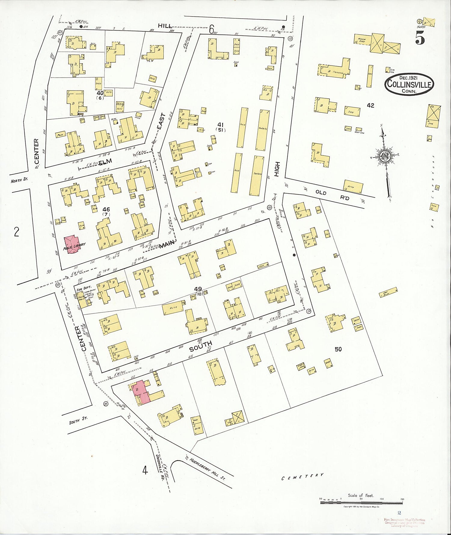 This old map of Collinsville, Hartford County, Connecticut was created by Sanborn Map Company in 1921