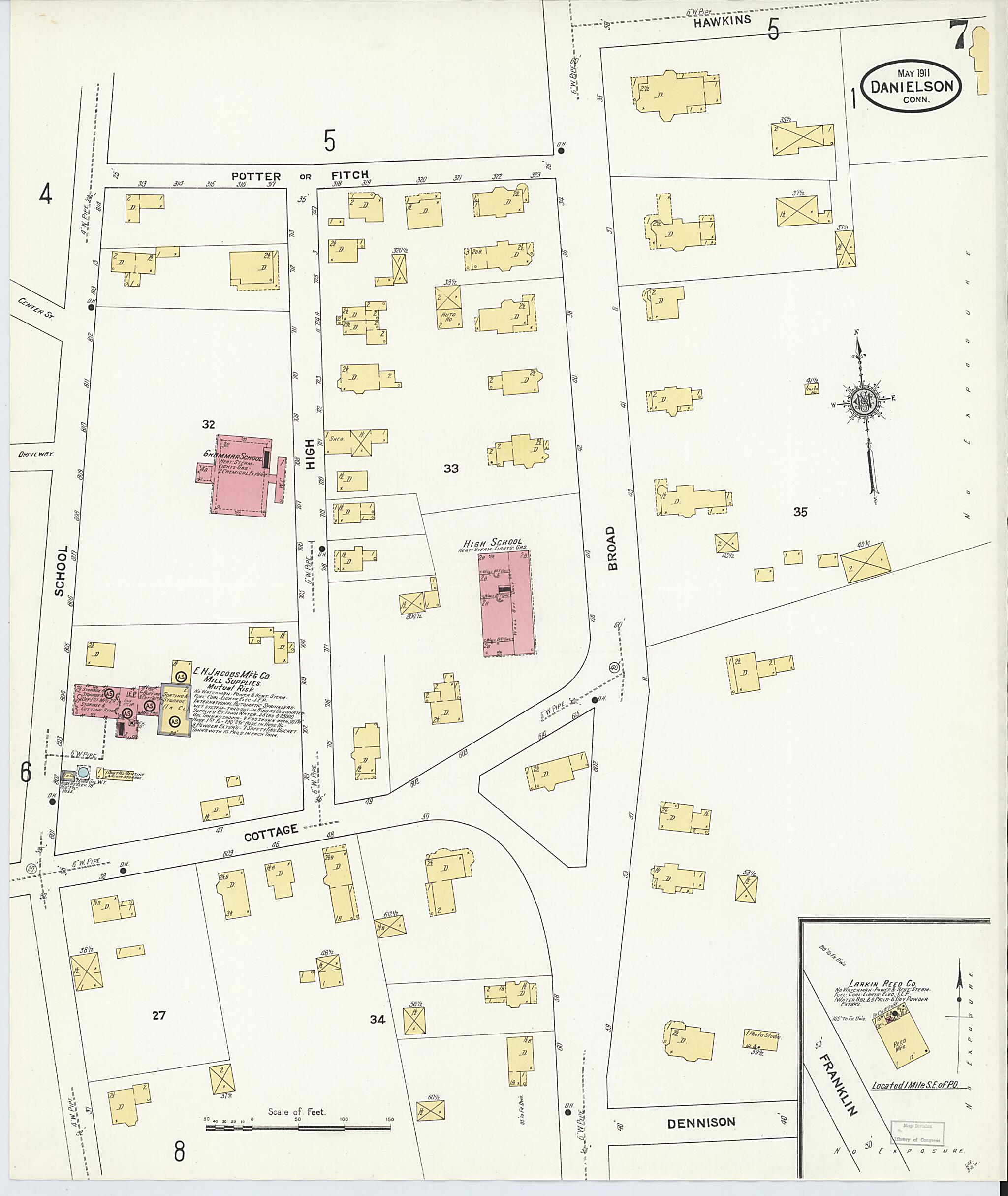 This old map of Quinebaug, Windham County, Connecticut was created by Sanborn Map Company in 1911