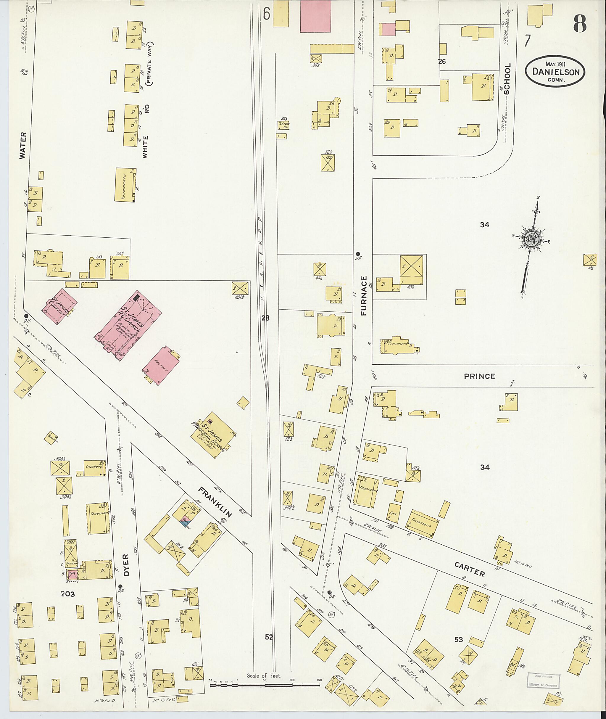 This old map of Quinebaug, Windham County, Connecticut was created by Sanborn Map Company in 1911