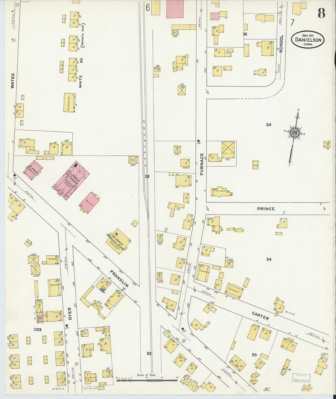 This old map of Quinebaug, Windham County, Connecticut was created by Sanborn Map Company in 1911