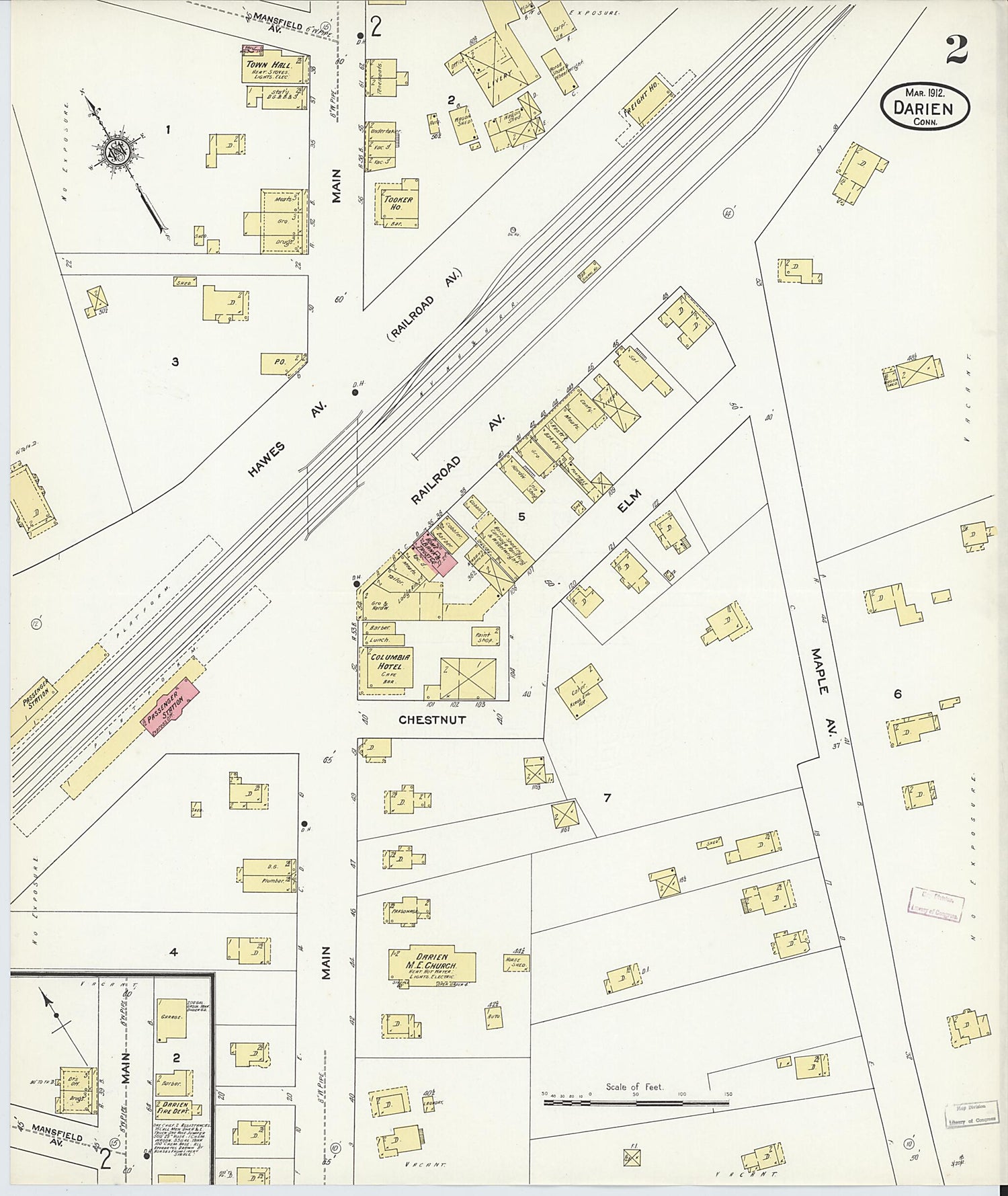 This old map of Noroton Heights, Fairfield County, Connecticut was created by Sanborn Map Company in 1912