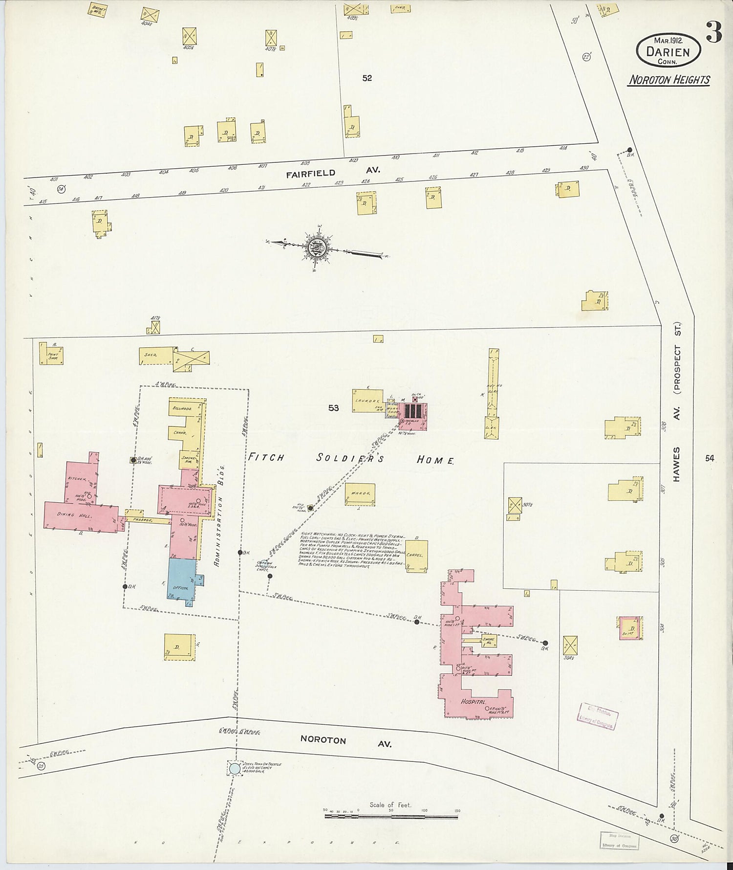 This old map of Noroton Heights, Fairfield County, Connecticut was created by Sanborn Map Company in 1912