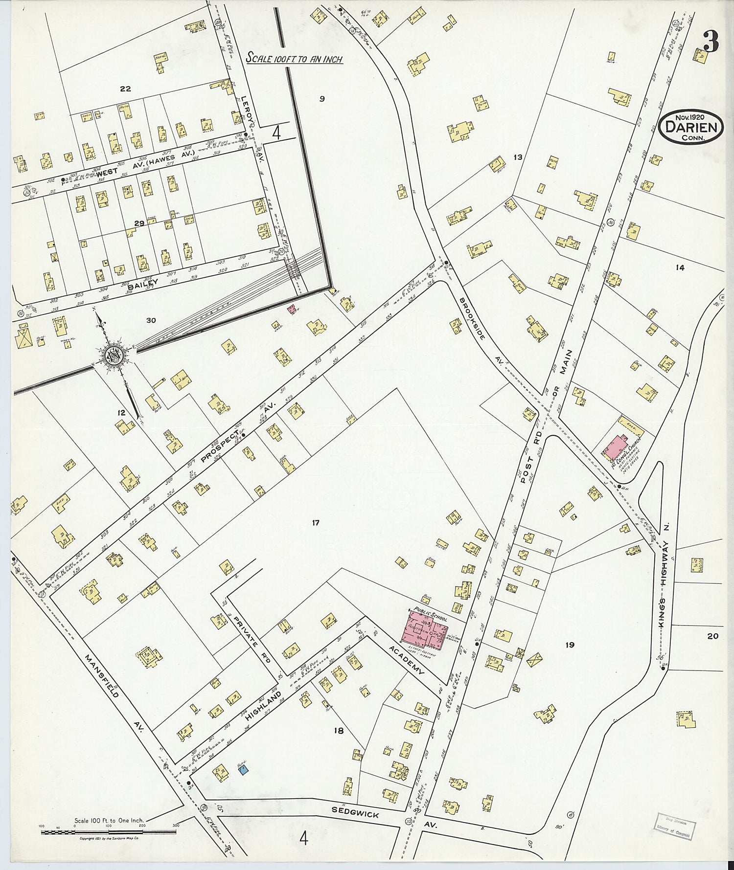This old map of Noroton Heights, Fairfield County, Connecticut was created by Sanborn Map Company in 1920