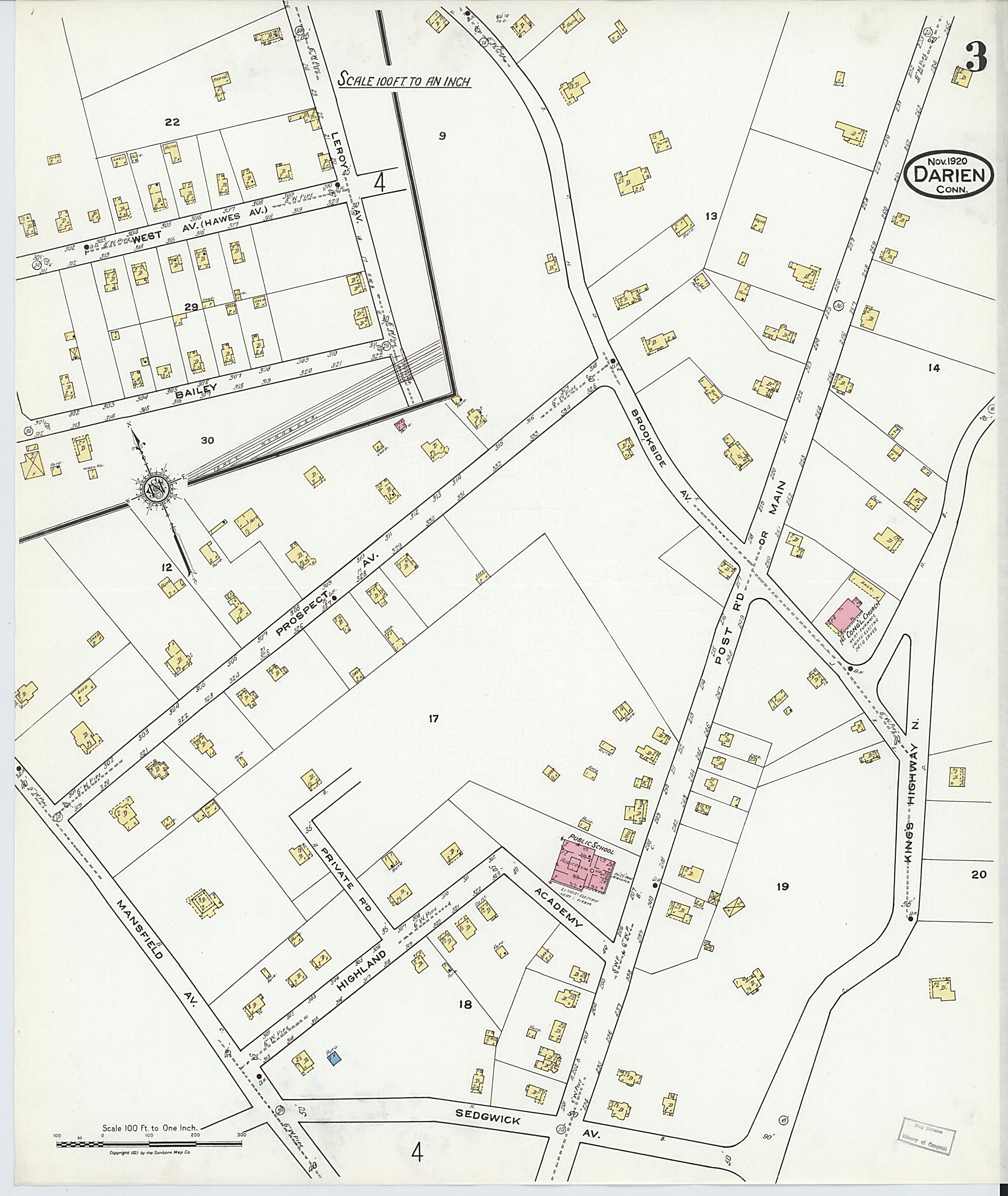 This old map of Noroton Heights, Fairfield County, Connecticut was created by Sanborn Map Company in 1920