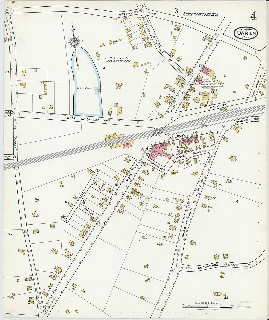 This old map of Noroton Heights, Fairfield County, Connecticut was created by Sanborn Map Company in 1920