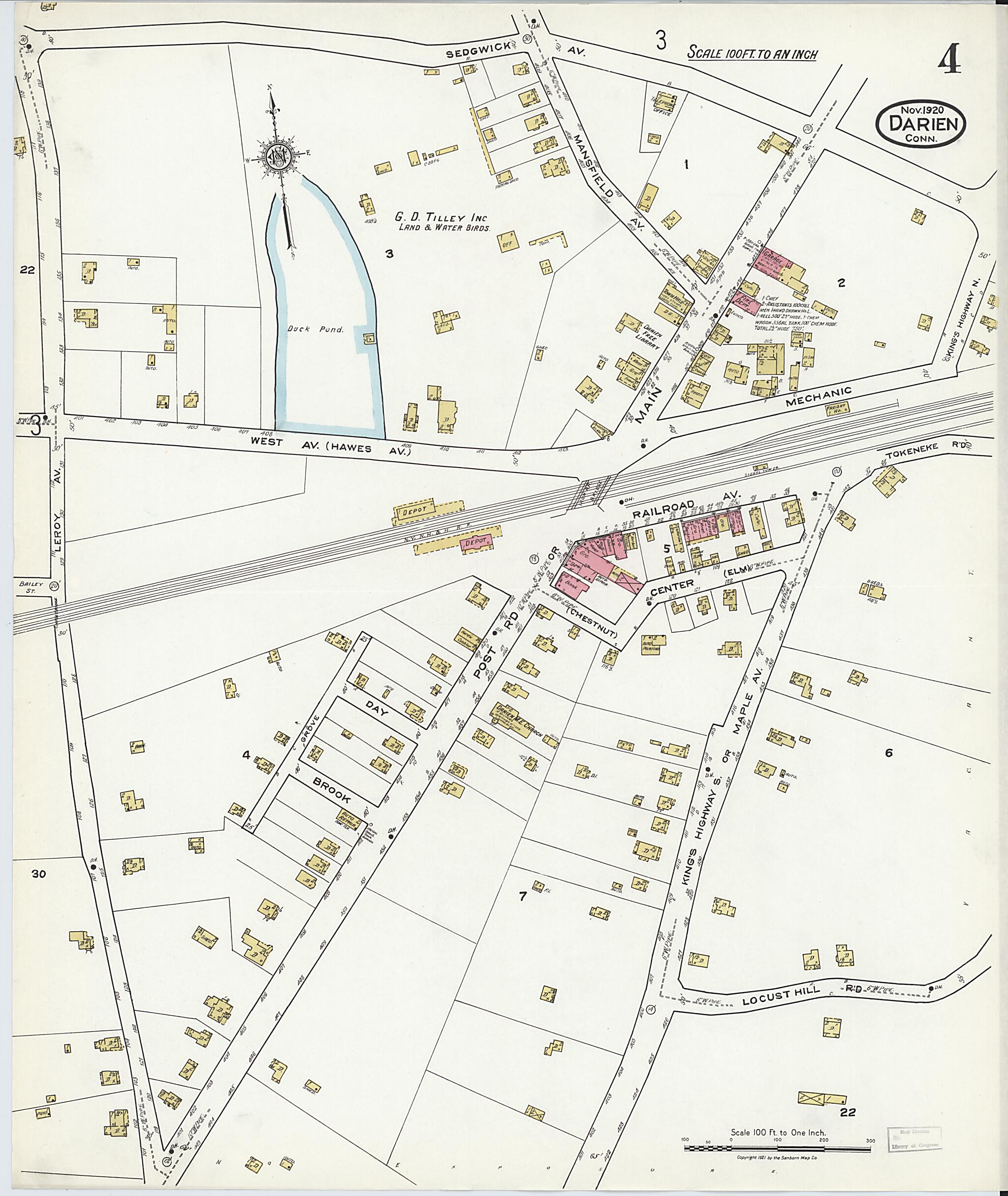 This old map of Noroton Heights, Fairfield County, Connecticut was created by Sanborn Map Company in 1920
