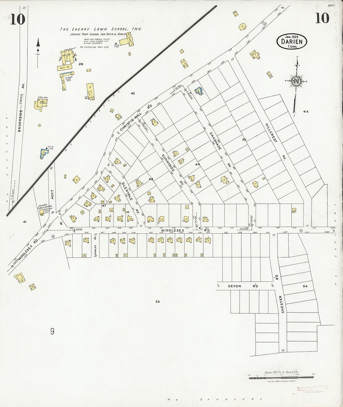 This old map of Noroton Heights, Fairfield County, Connecticut was created by Sanborn Map Company in 1928