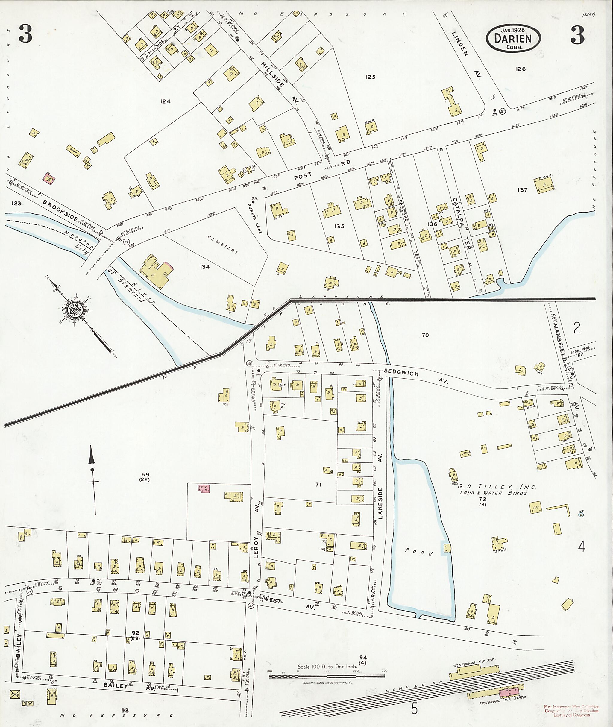 This old map of Noroton Heights, Fairfield County, Connecticut was created by Sanborn Map Company in 1928