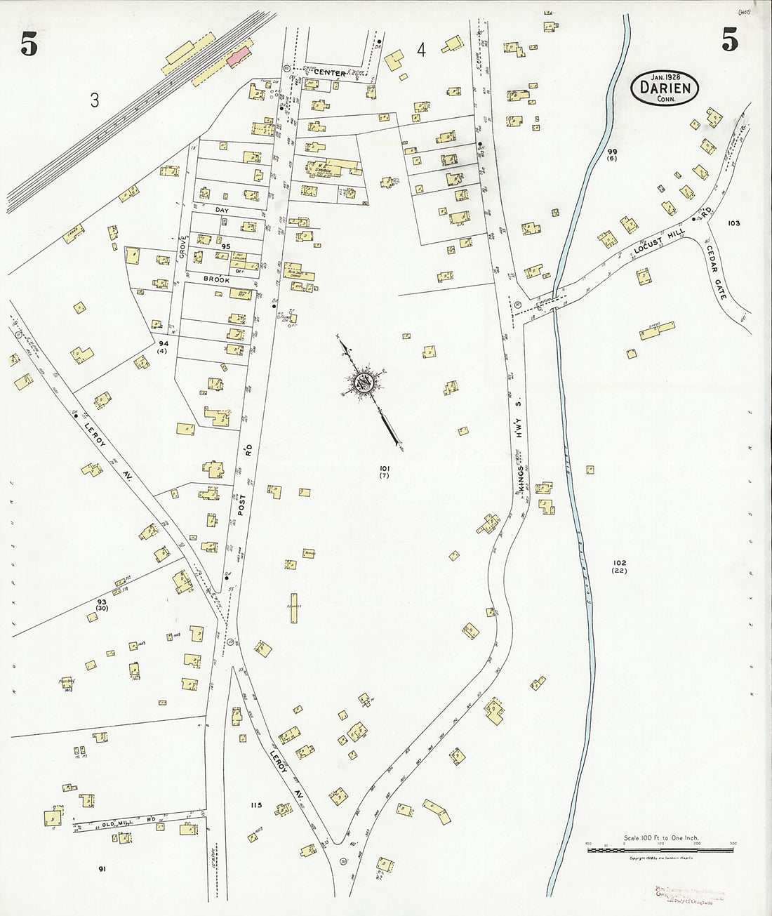 This old map of Noroton Heights, Fairfield County, Connecticut was created by Sanborn Map Company in 1928