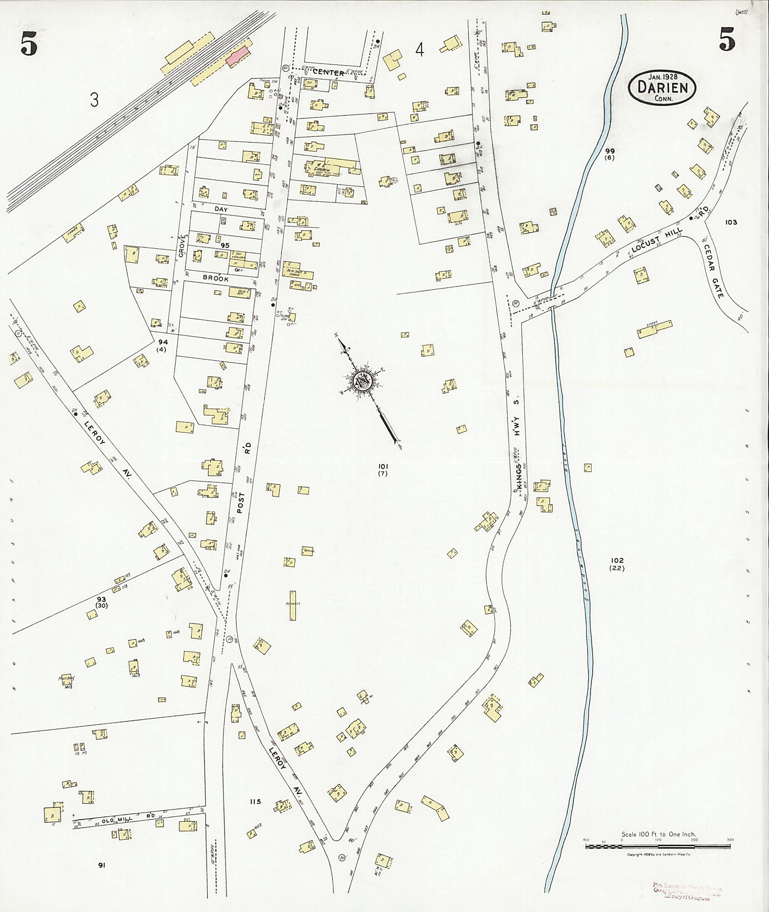 This old map of Noroton Heights, Fairfield County, Connecticut was created by Sanborn Map Company in 1928