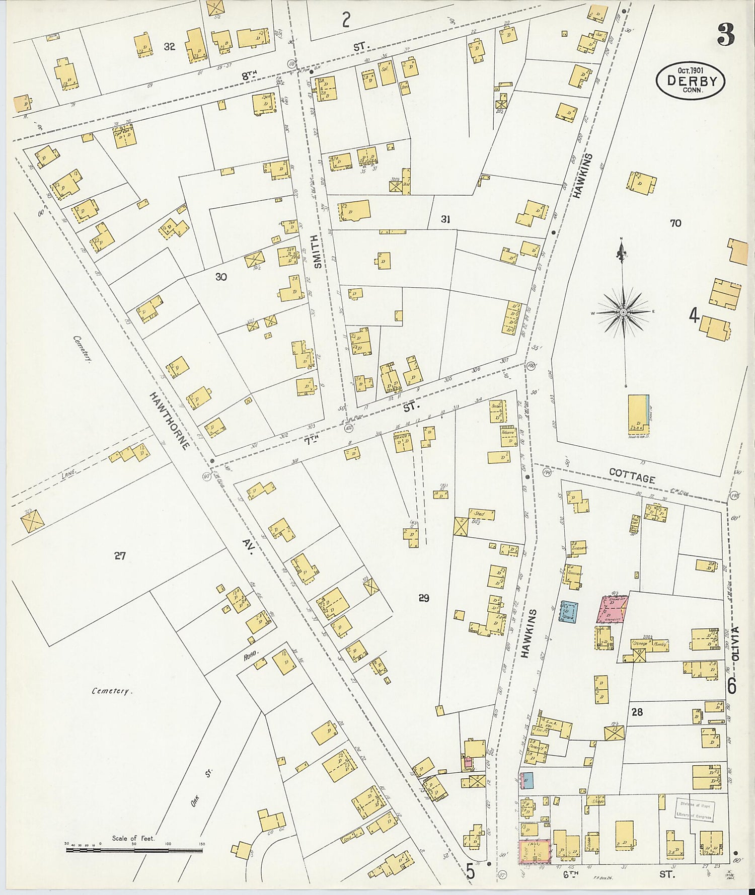 This old map of Derby, Shelton Fairfield County, Connecticut was created by Sanborn Map Company in 1901